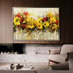Floral 685 Canvas Art 60 x 40 cm / Black