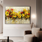 Floral 685 Canvas Art 60 x 40 cm / Black