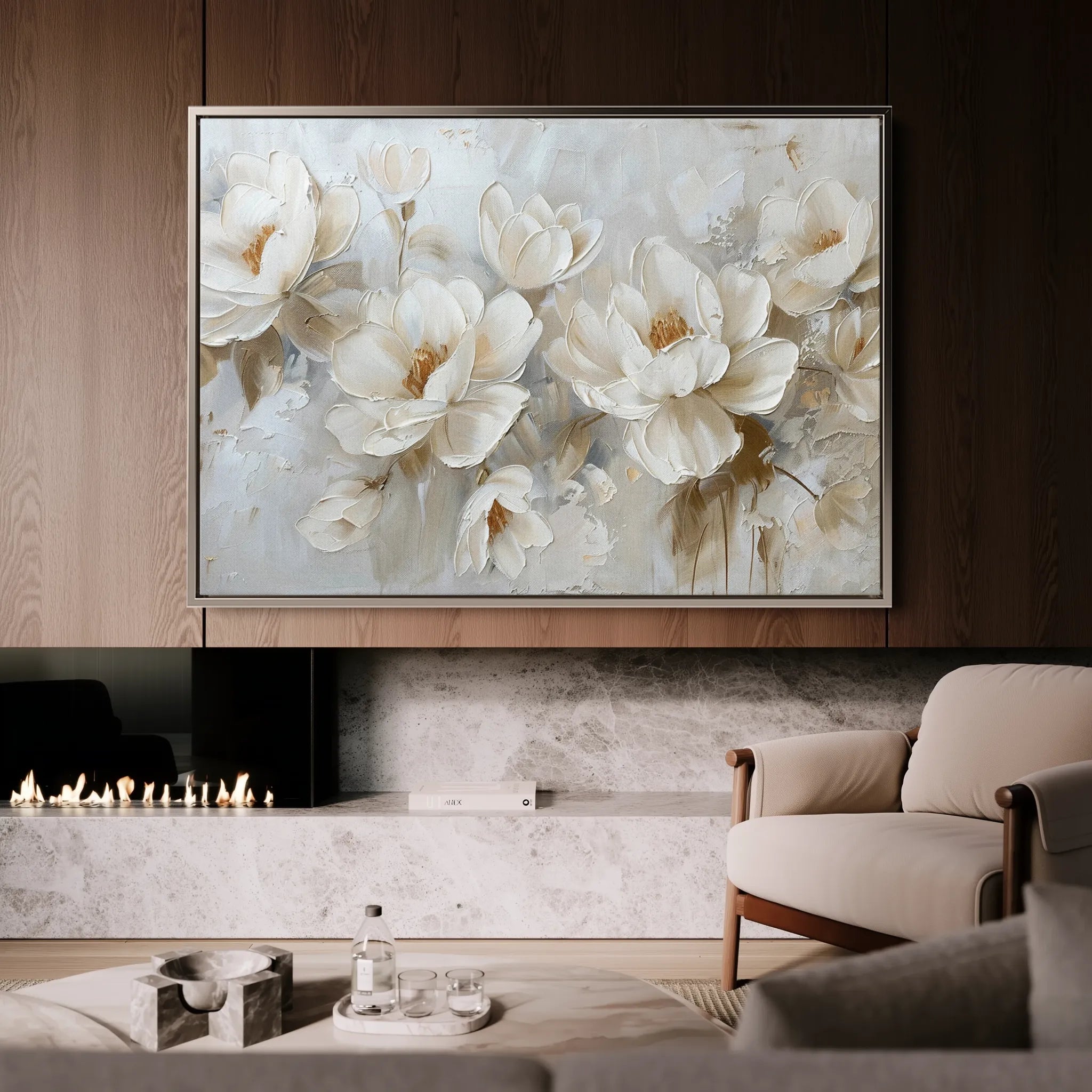 Floral 686 Canvas Art 60 x 40 cm / Black