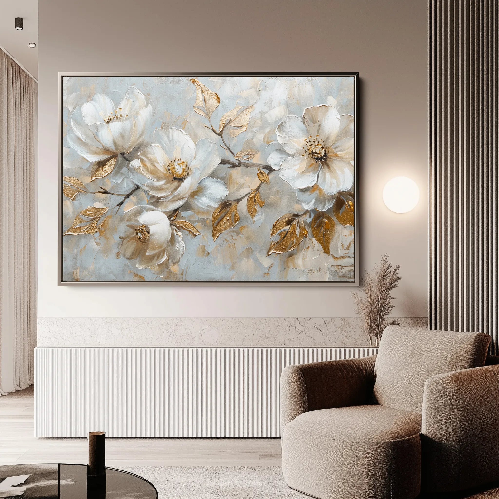 Floral 687 Canvas Art 60 x 40 cm / Black