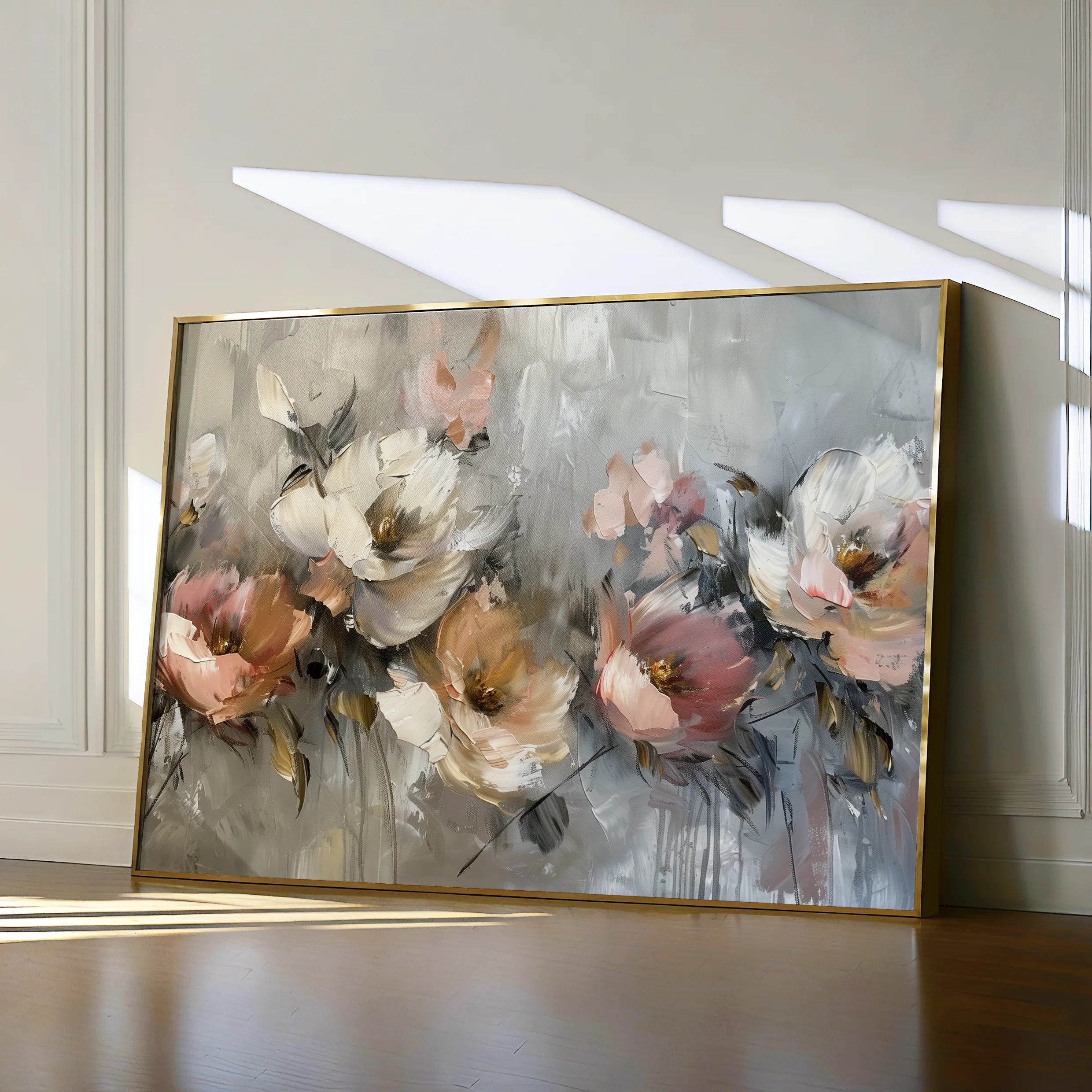 Floral 688 Canvas Art 60 x 40 cm / Black