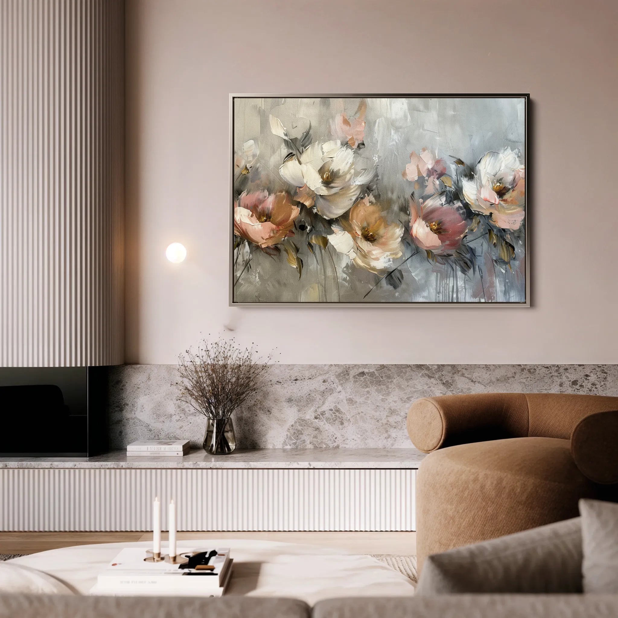 Floral 688 Canvas Art 60 x 40 cm / Black
