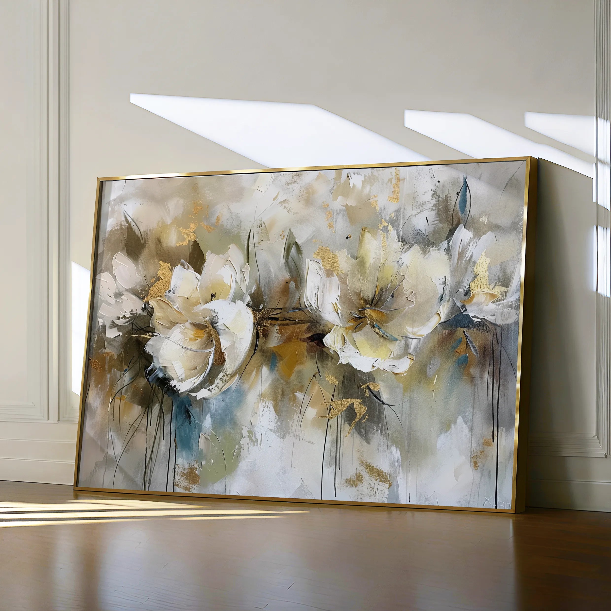 Floral 689 Canvas Art 60 x 40 cm / Black