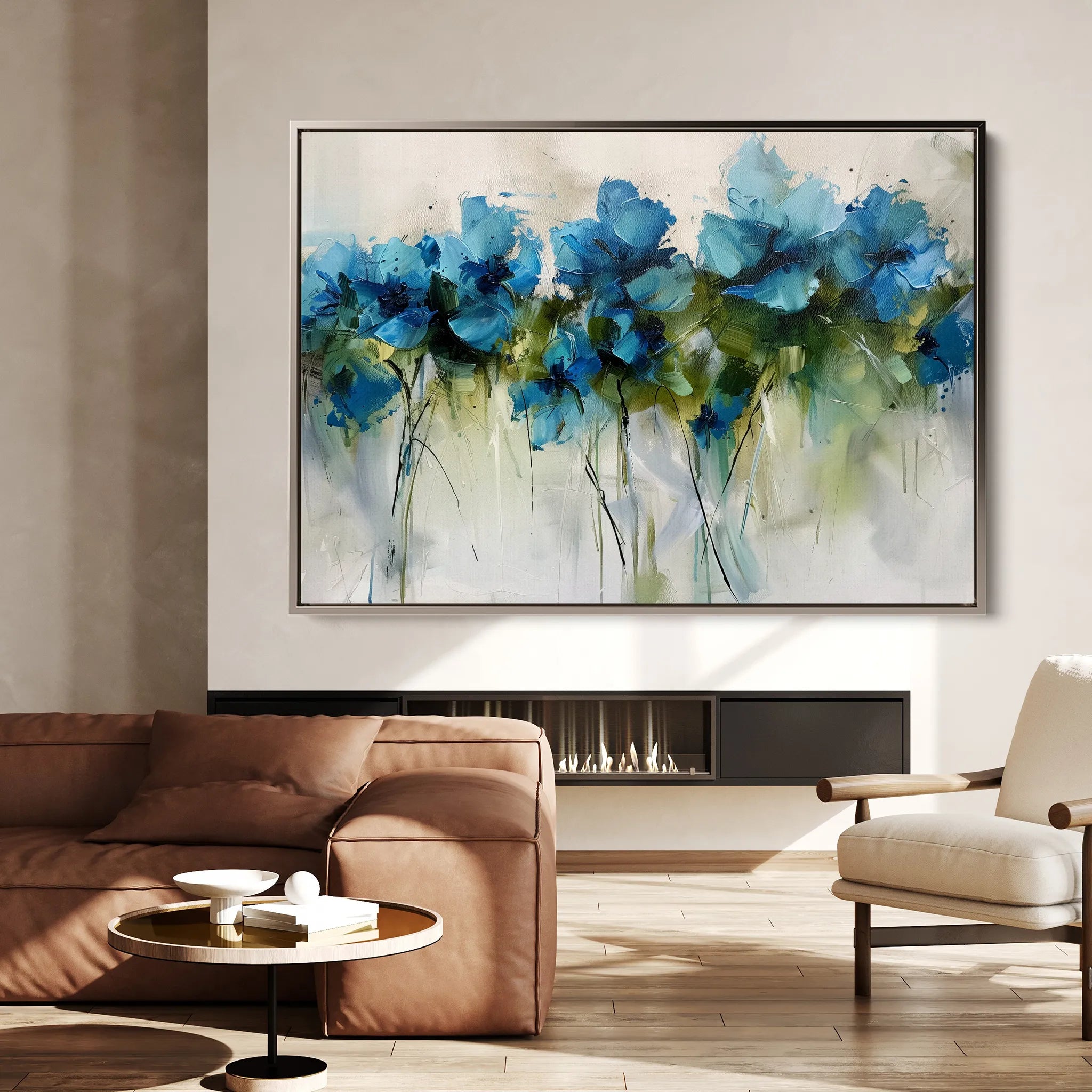 Floral 690 Canvas Art 60 x 40 cm / Black