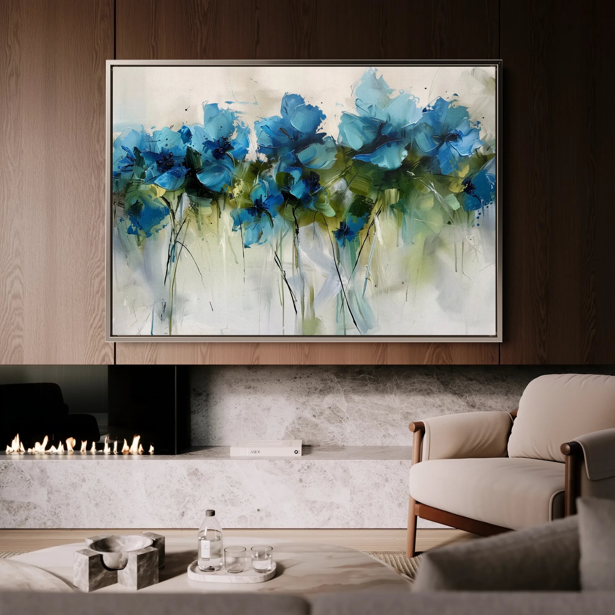 Floral 690 Canvas Art 60 x 40 cm / Black