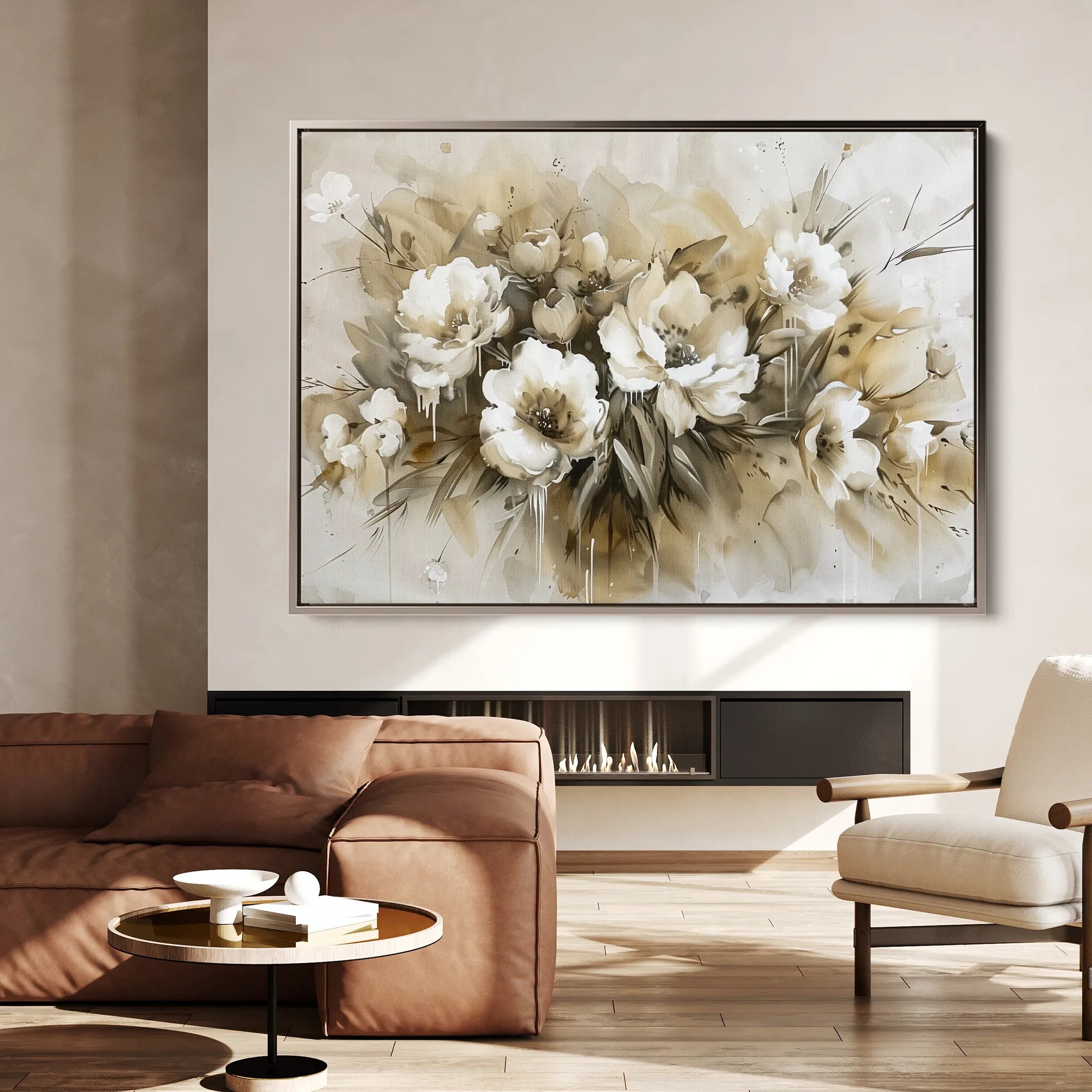 Floral 691 Canvas Art 60 x 40 cm / Black