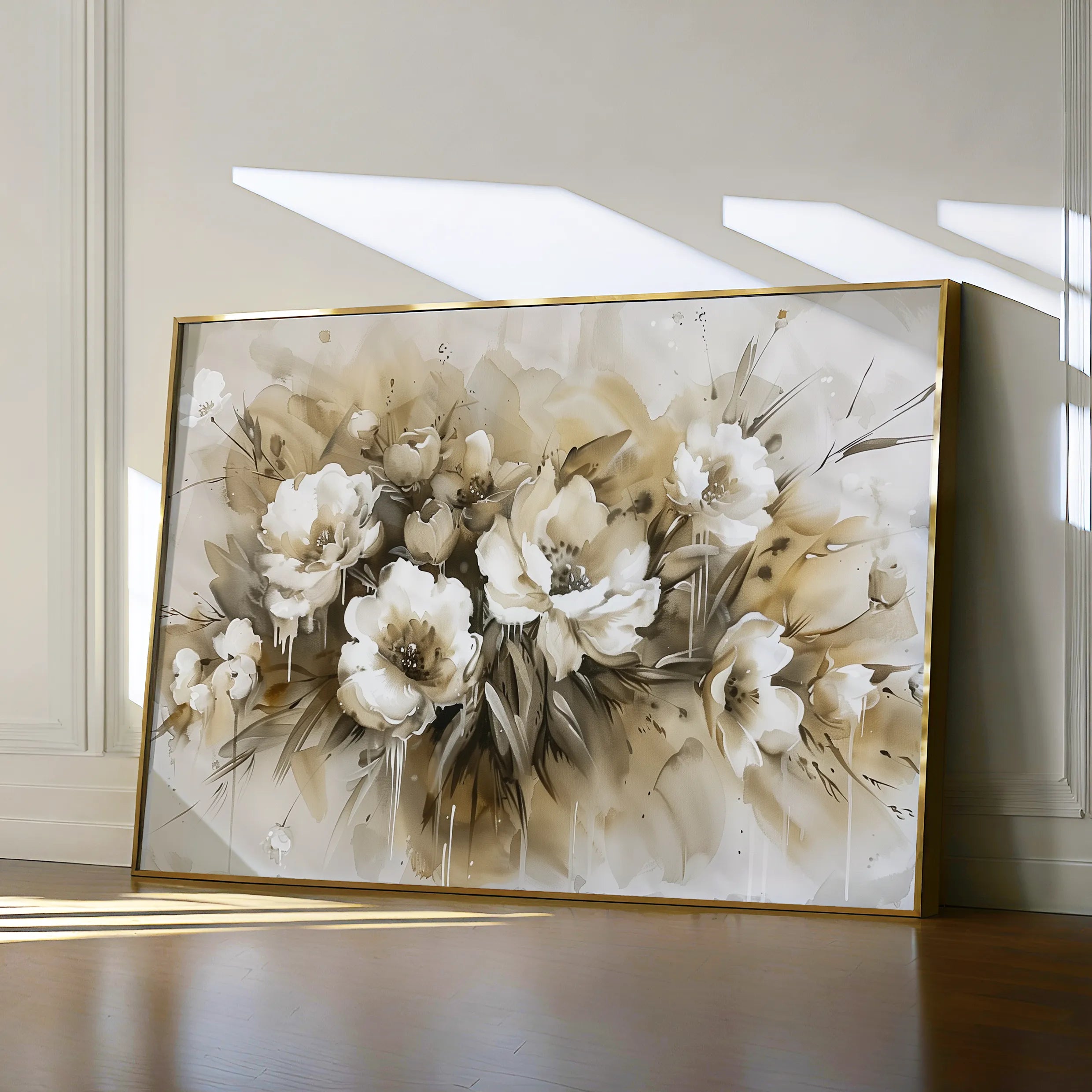 Floral 691 Canvas Art 60 x 40 cm / Black