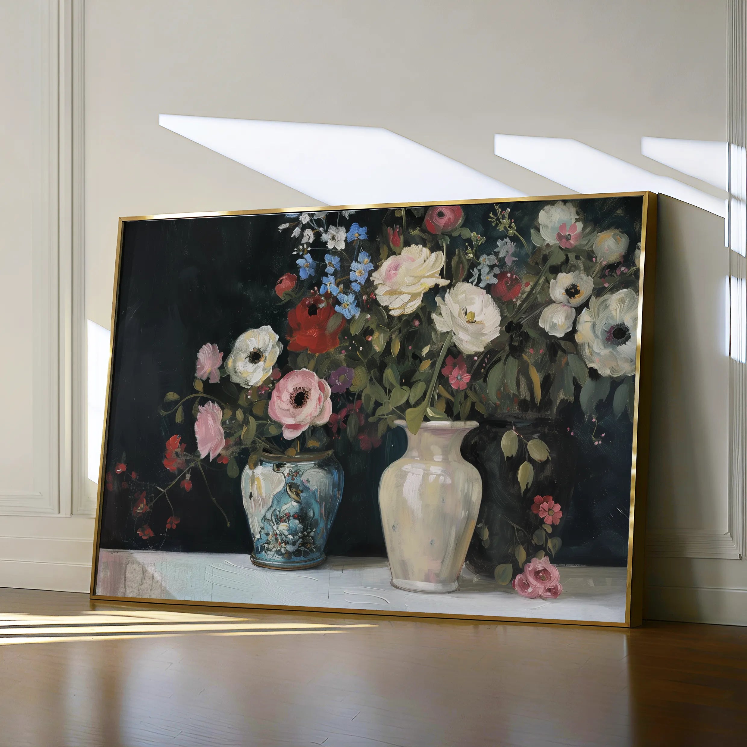 Floral 693 Canvas Art 60 x 40 cm / Black