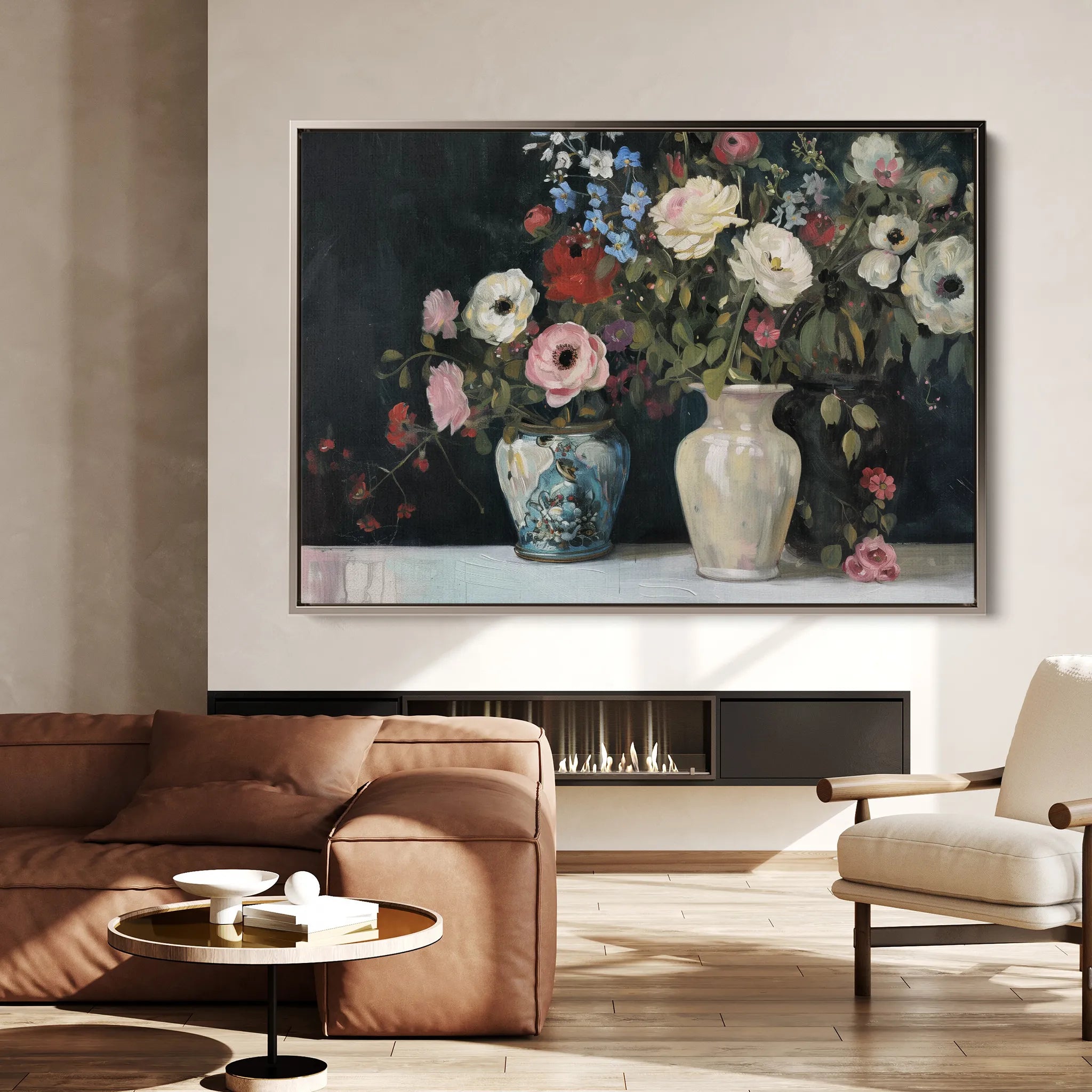 Floral 693 Canvas Art 60 x 40 cm / Black