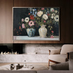 Floral 693 Canvas Art 60 x 40 cm / Black
