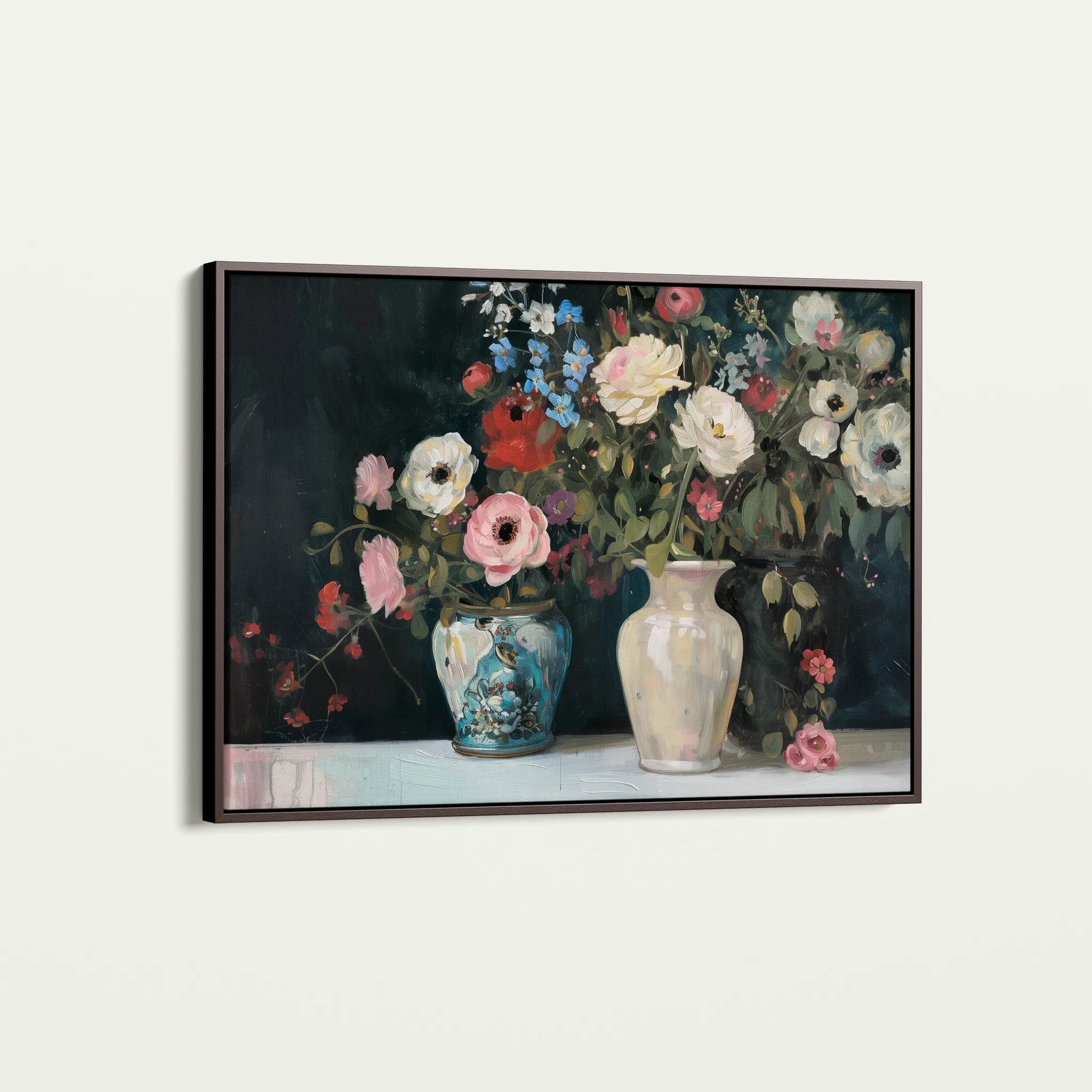 Floral 693 Canvas Art 60 x 40 cm / Black