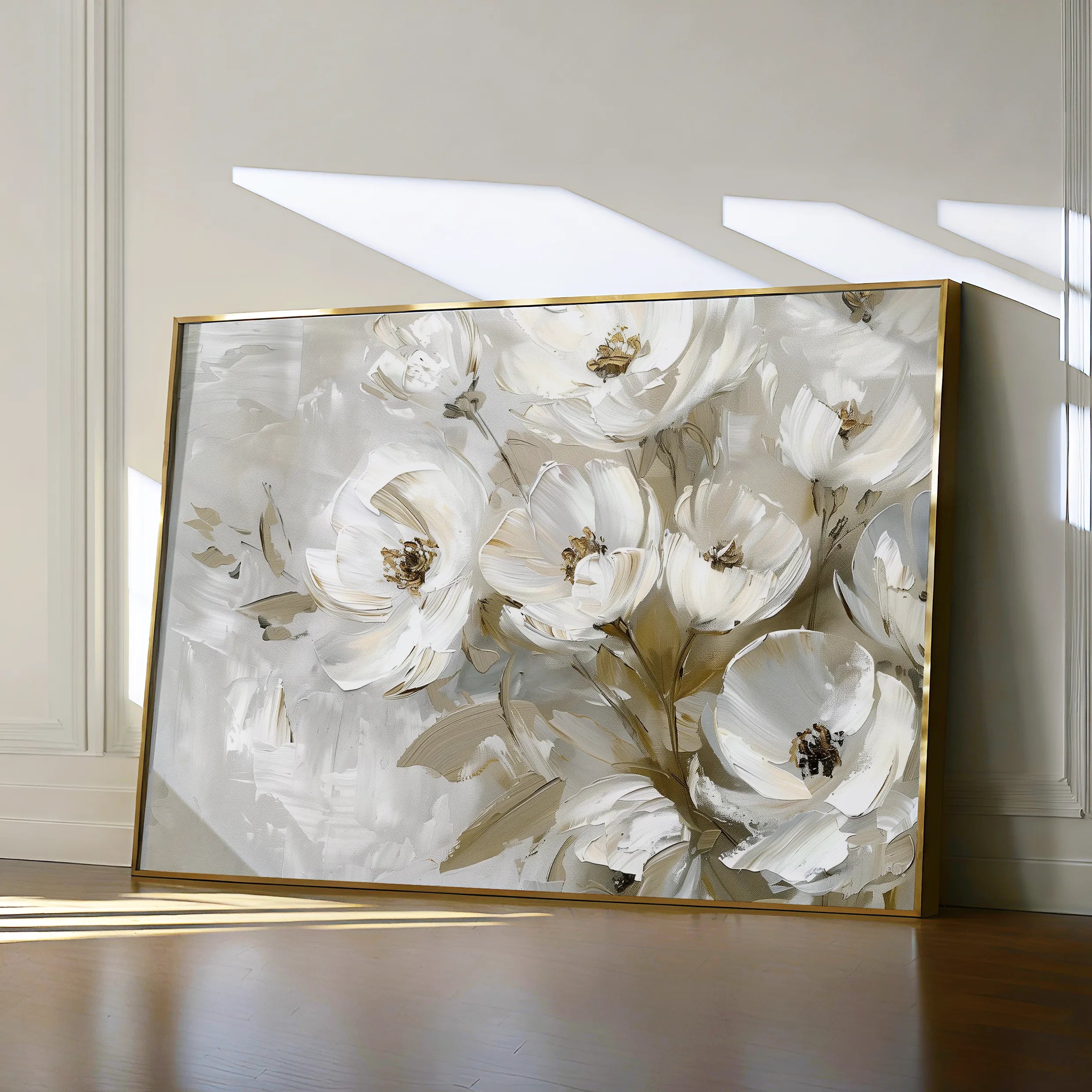 Floral 694 Canvas Art 60 x 40 cm / Black