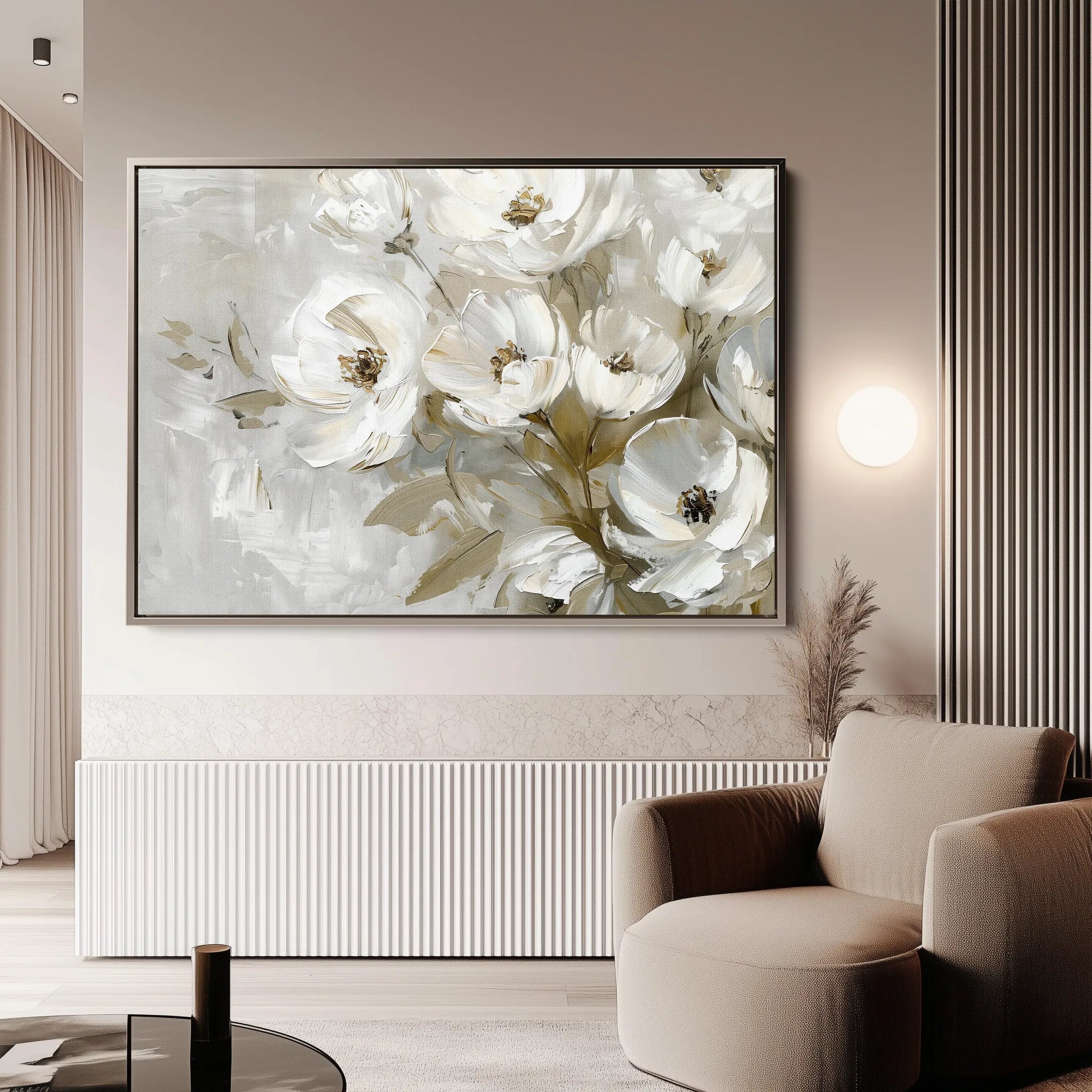 Floral 694 Canvas Art 60 x 40 cm / Black