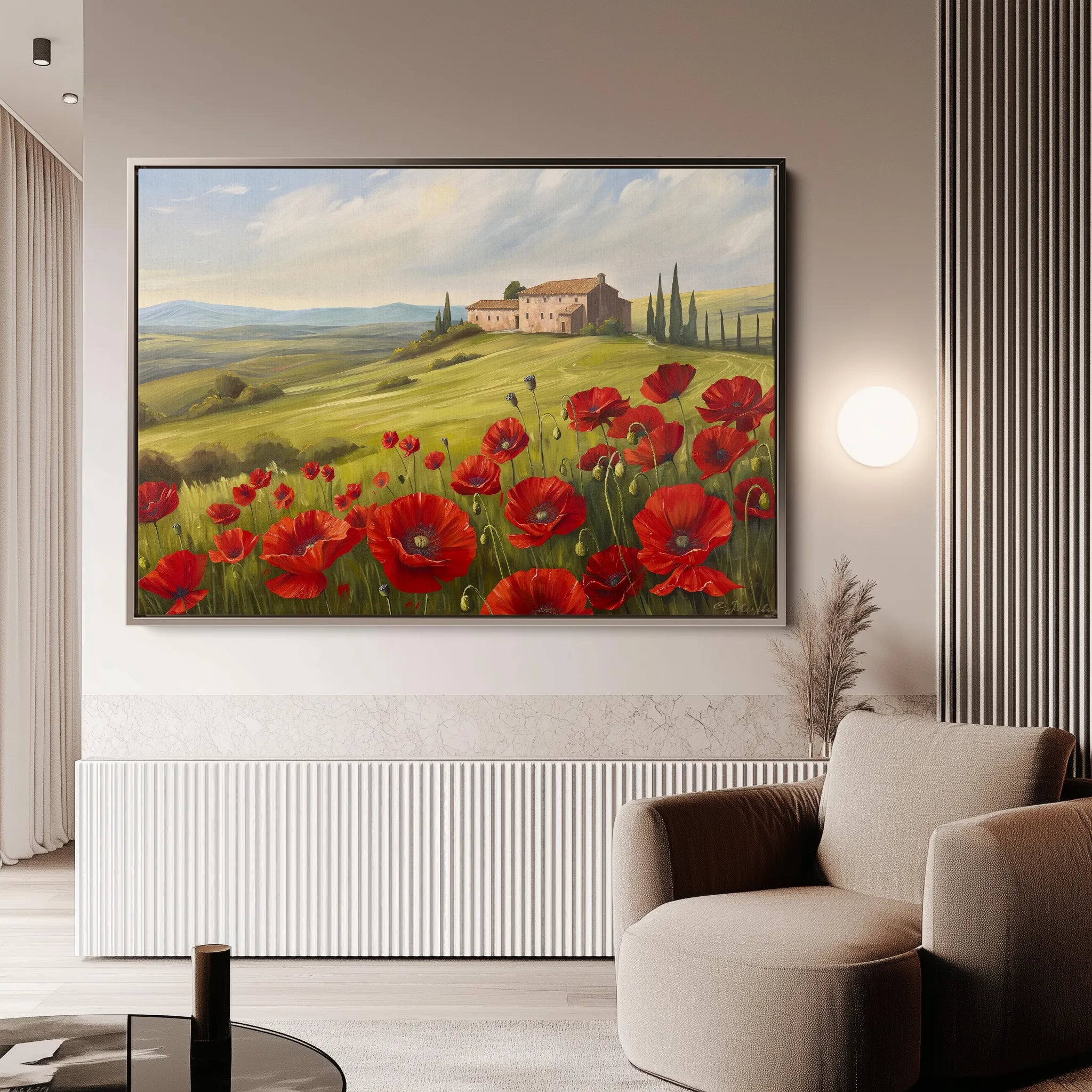 Floral 696 Canvas Art 60 x 40 cm / Black