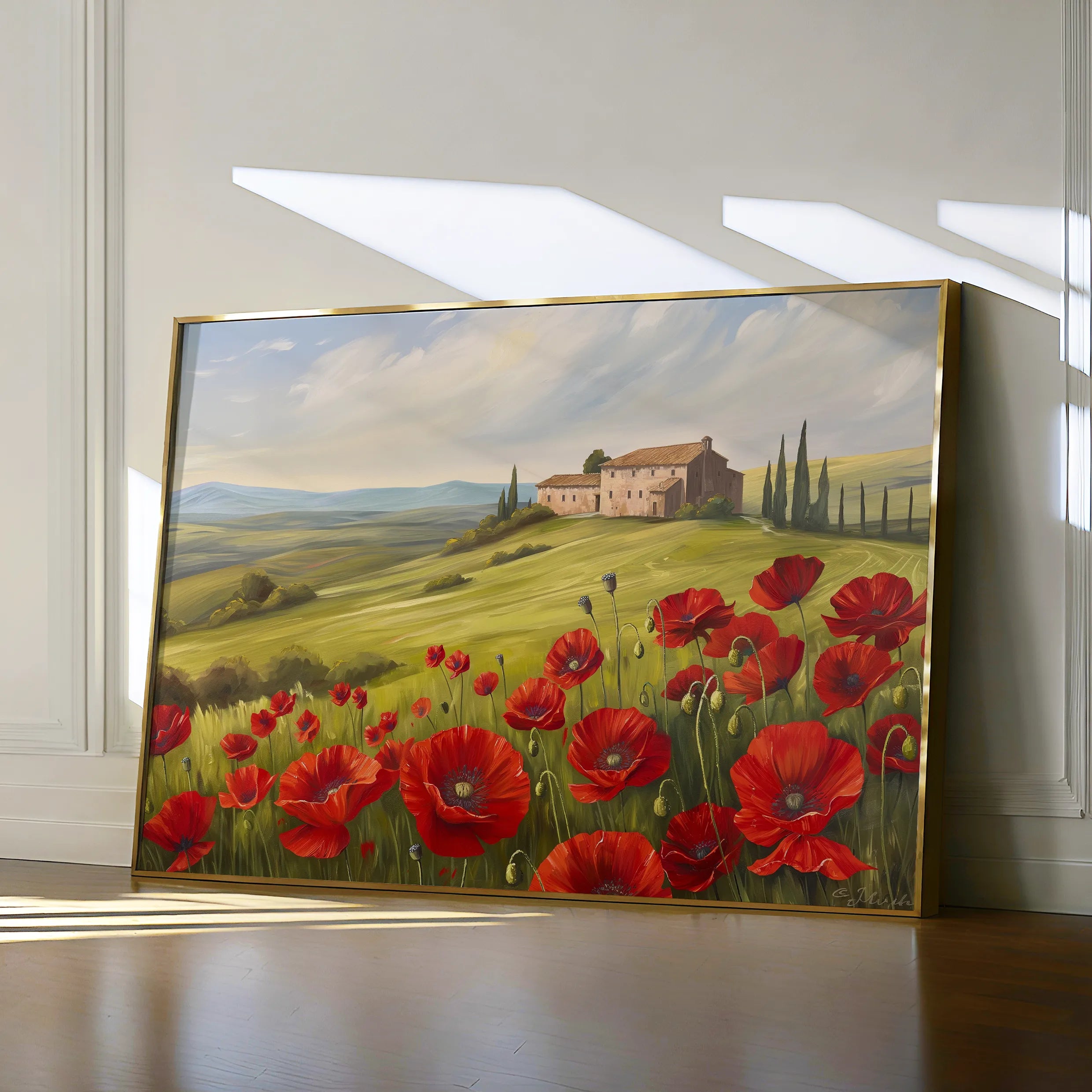 Floral 696 Canvas Art 60 x 40 cm / Black