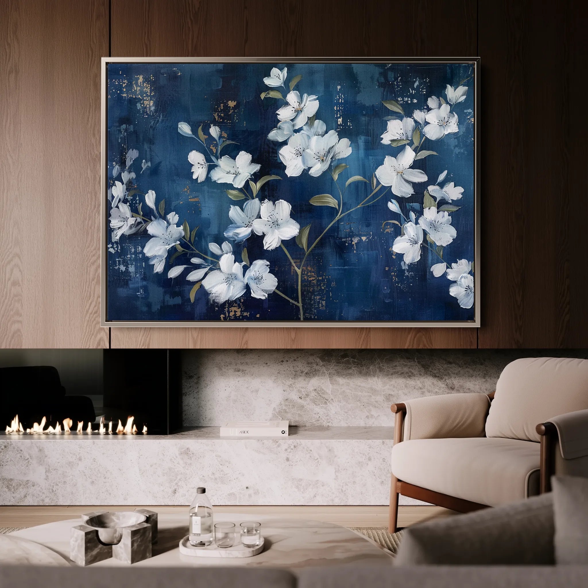 Floral 697 Canvas Art 60 x 40 cm / Black