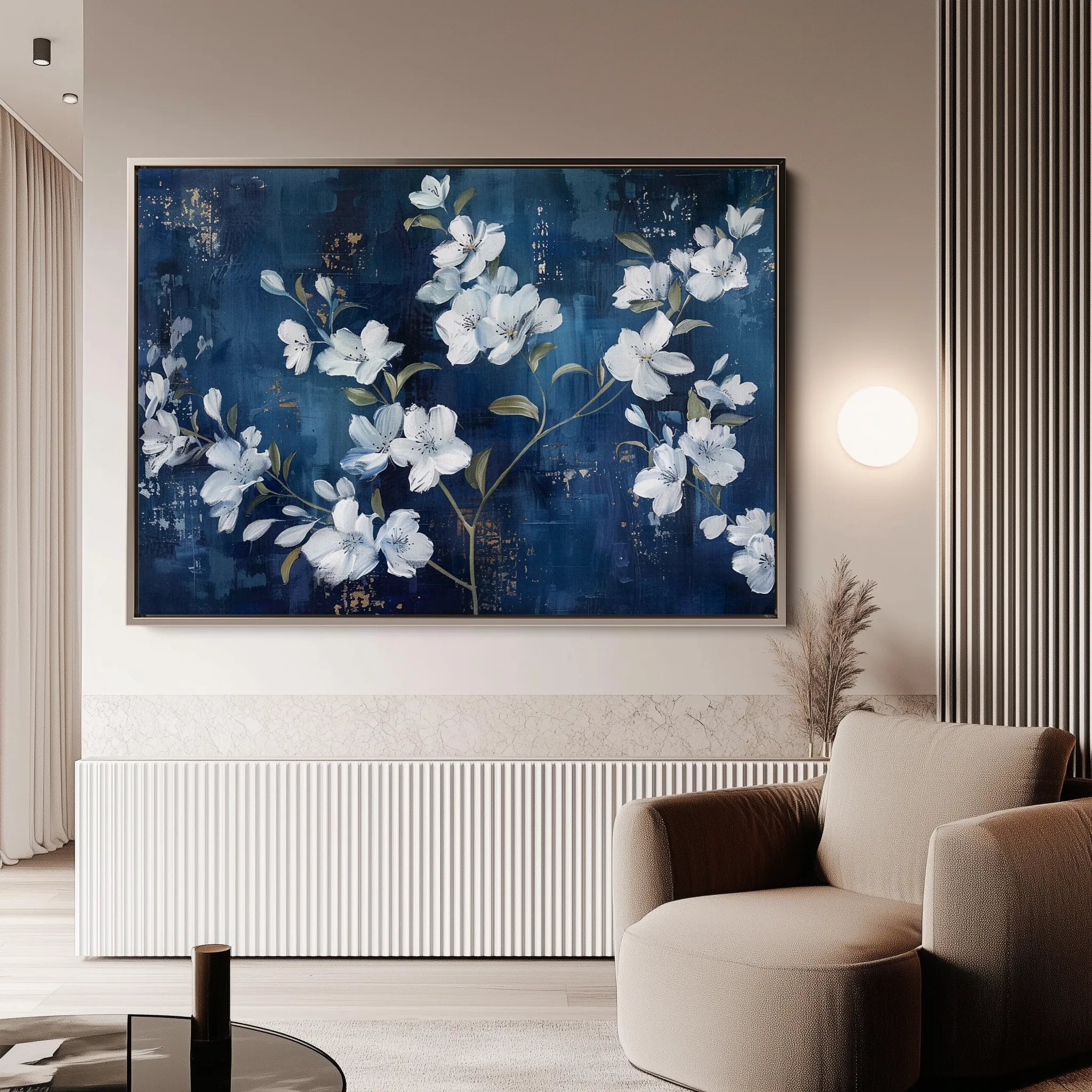 Floral 697 Canvas Art 60 x 40 cm / Black