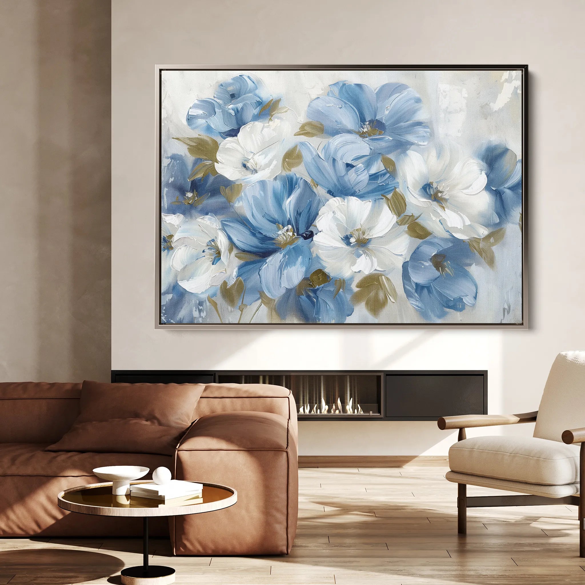 Floral 698 Canvas Art 60 x 40 cm / Black