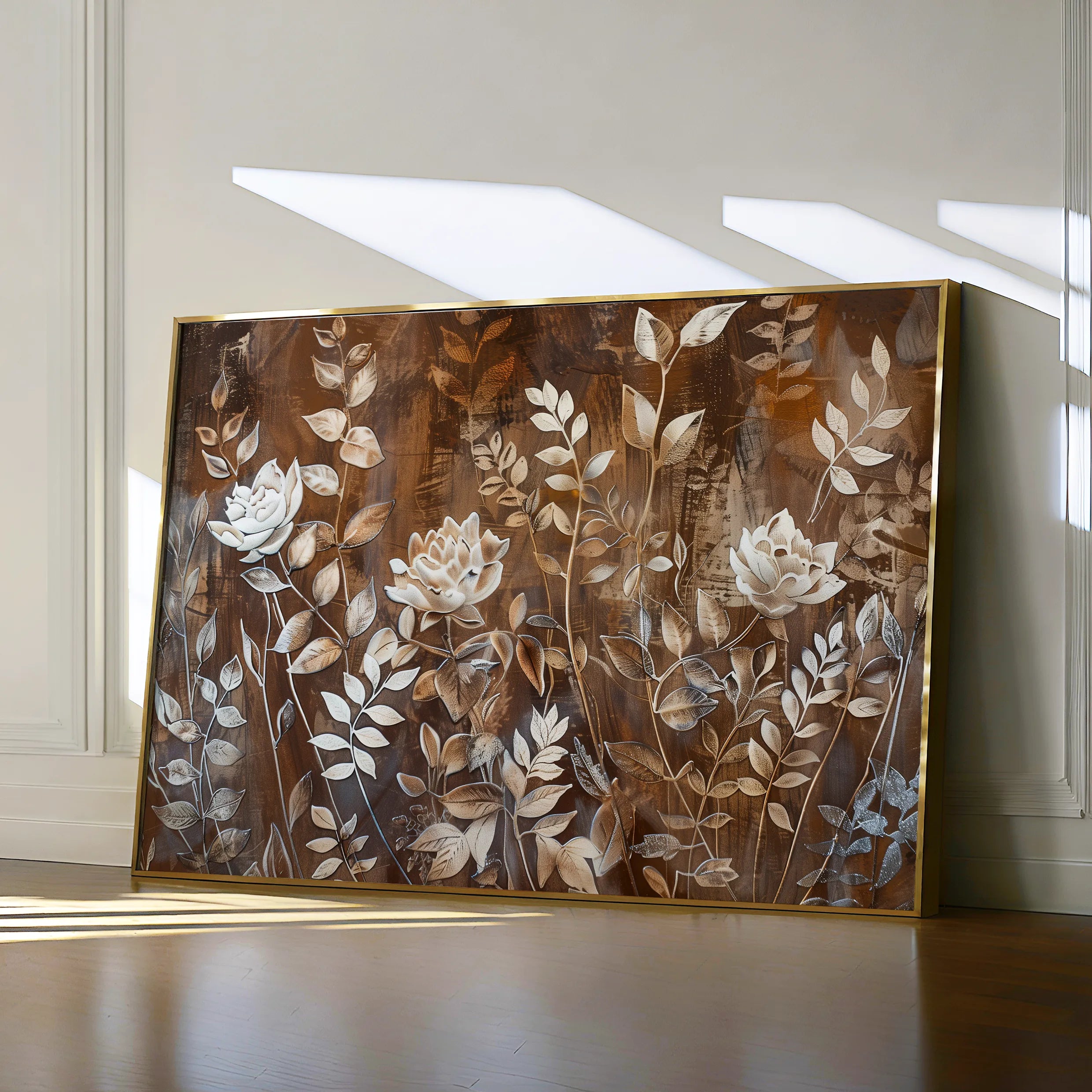 Floral 699 Canvas Art 60 x 40 cm / Black