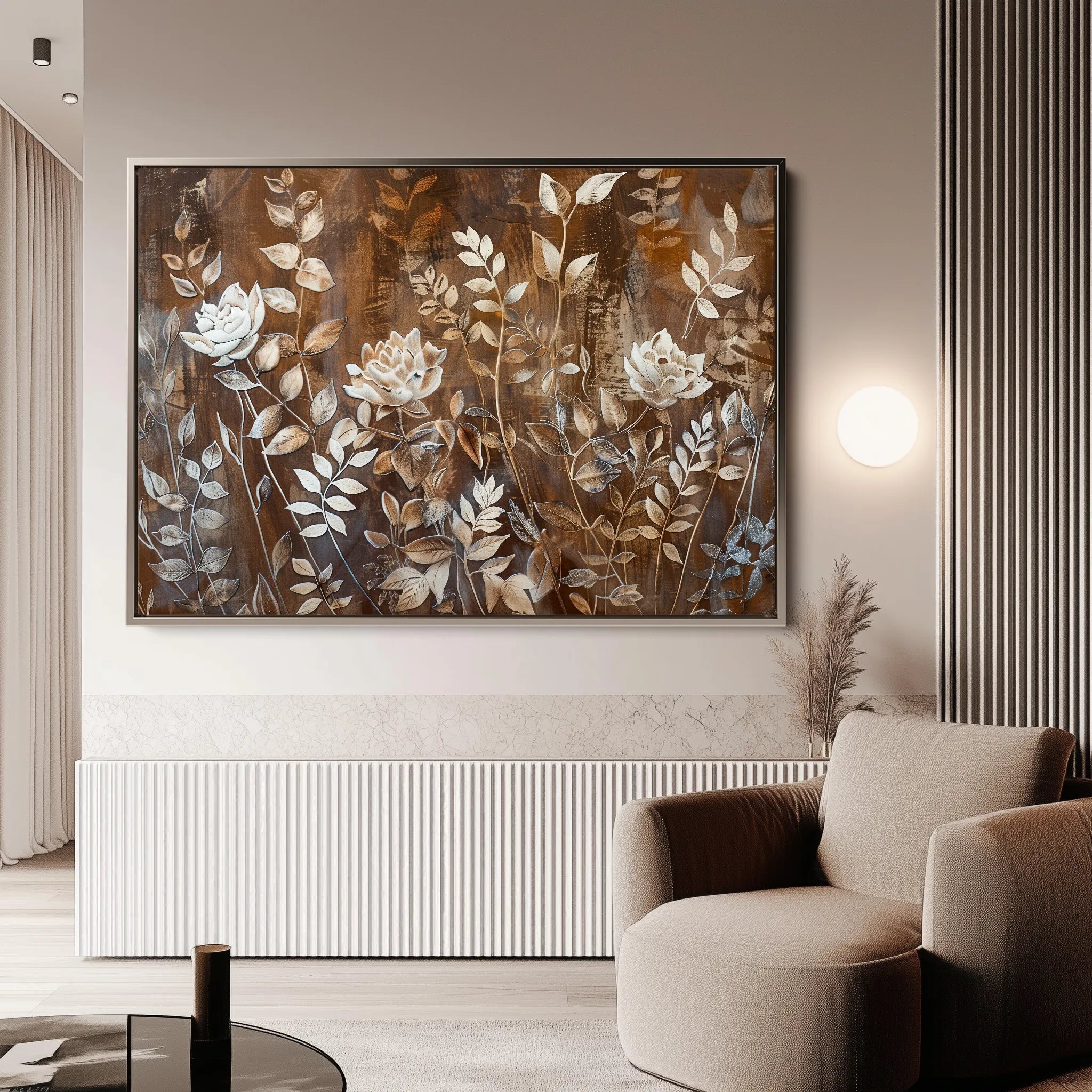 Floral 699 Canvas Art 60 x 40 cm / Black