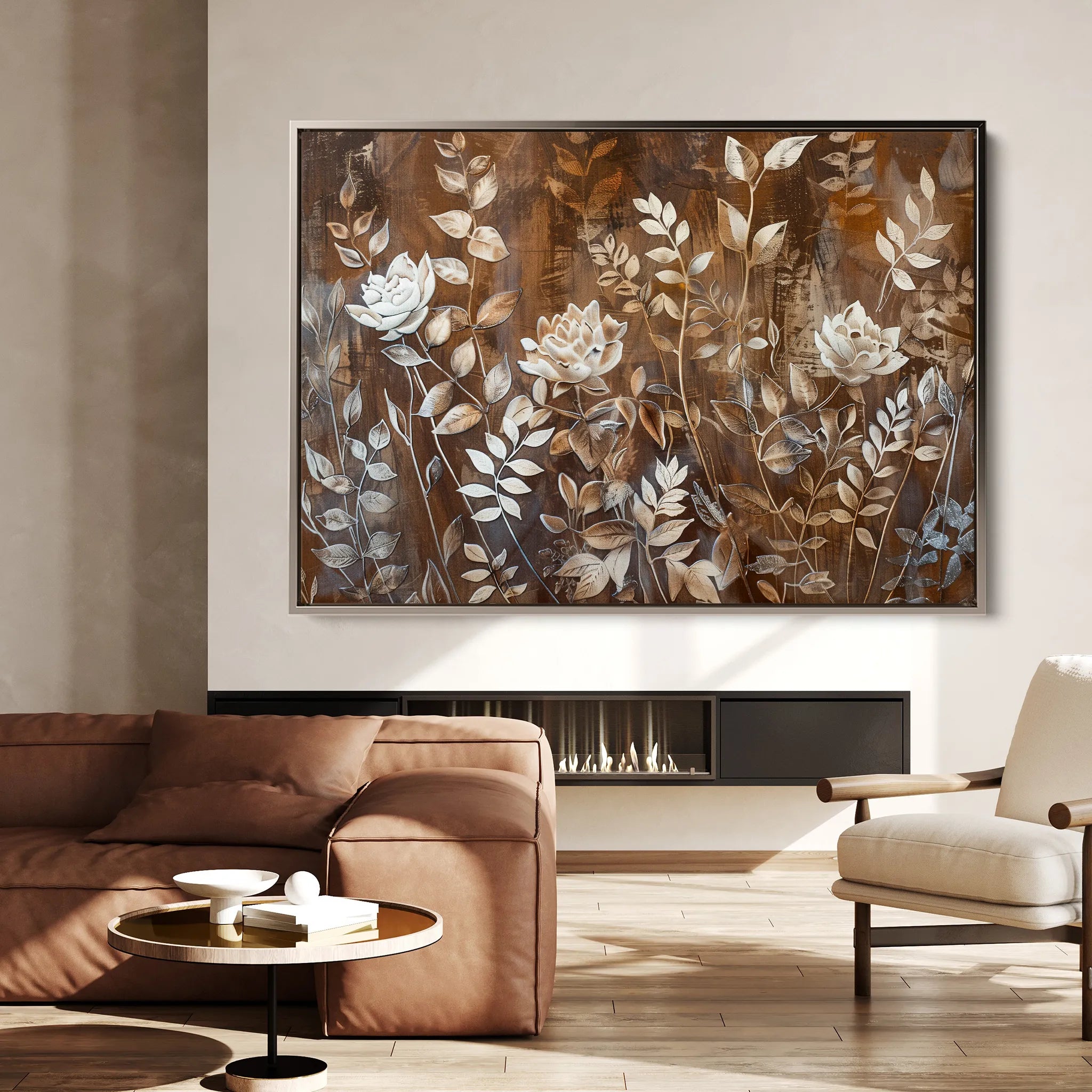 Floral 699 Canvas Art 60 x 40 cm / Black