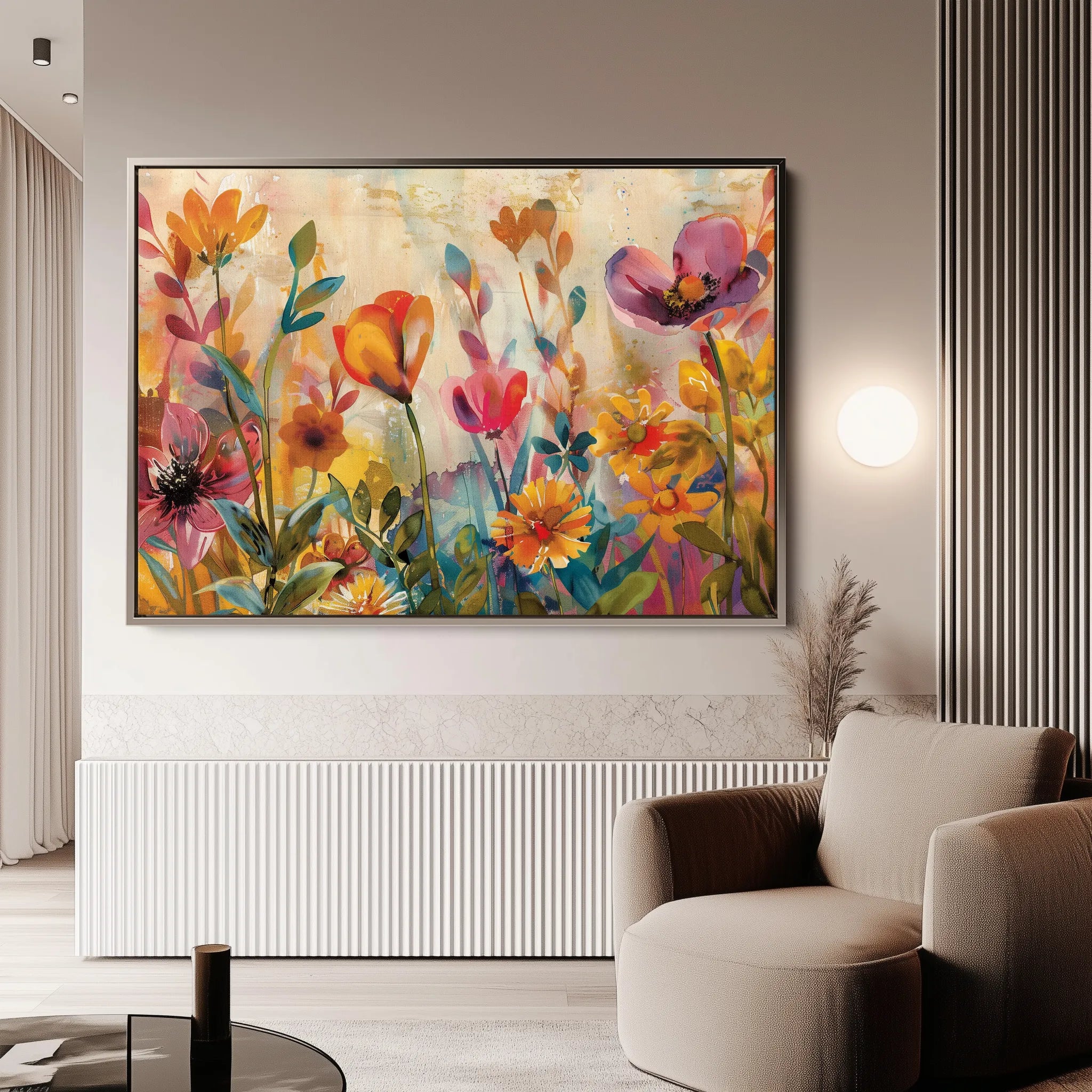 Floral 700 Canvas Art 60 x 40 cm / Black
