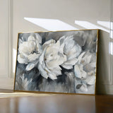 Floral 702 Canvas Art 60 x 40 cm / Black