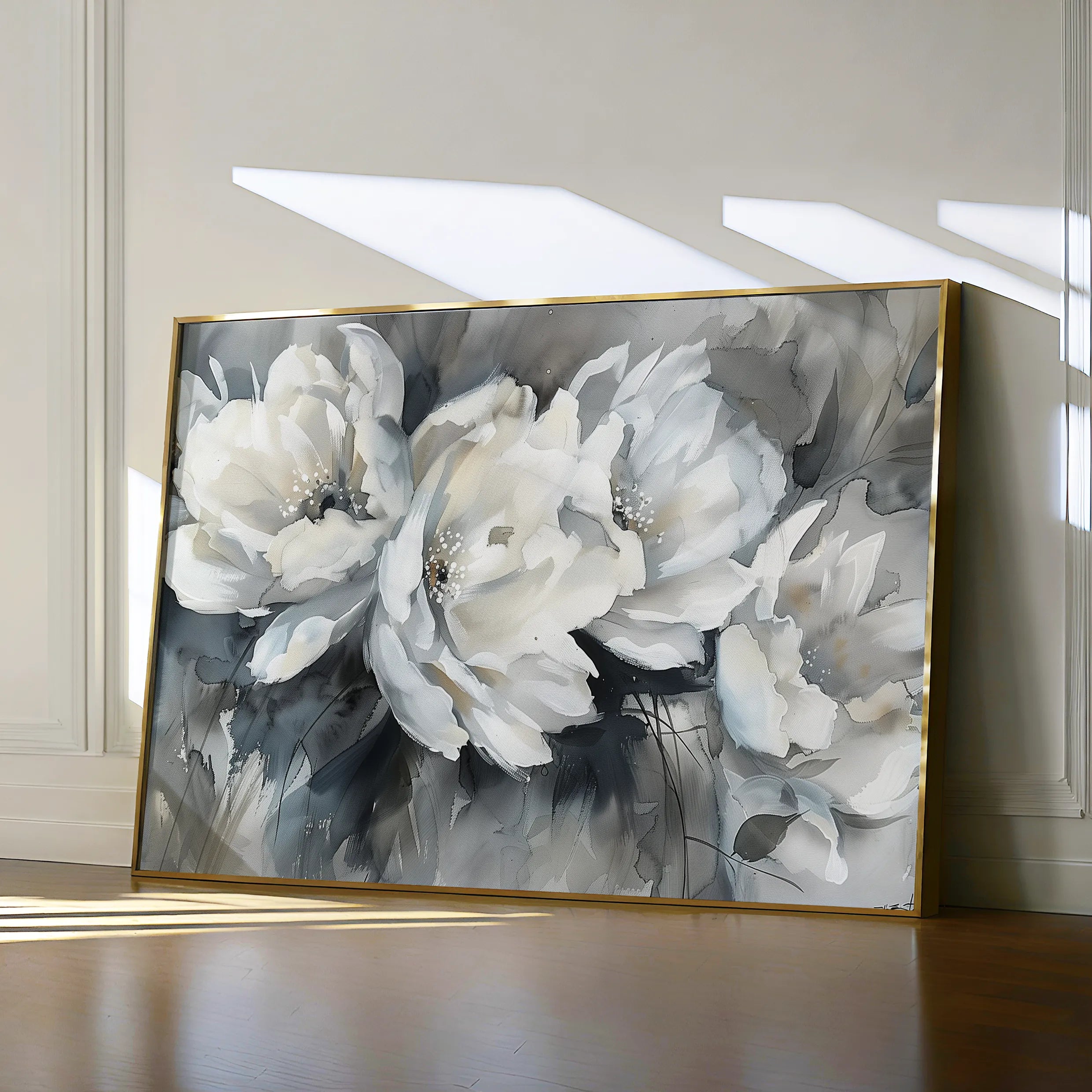 Floral 702 Canvas Art 60 x 40 cm / Black