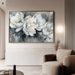 Floral 702 Canvas Art 60 x 40 cm / Black