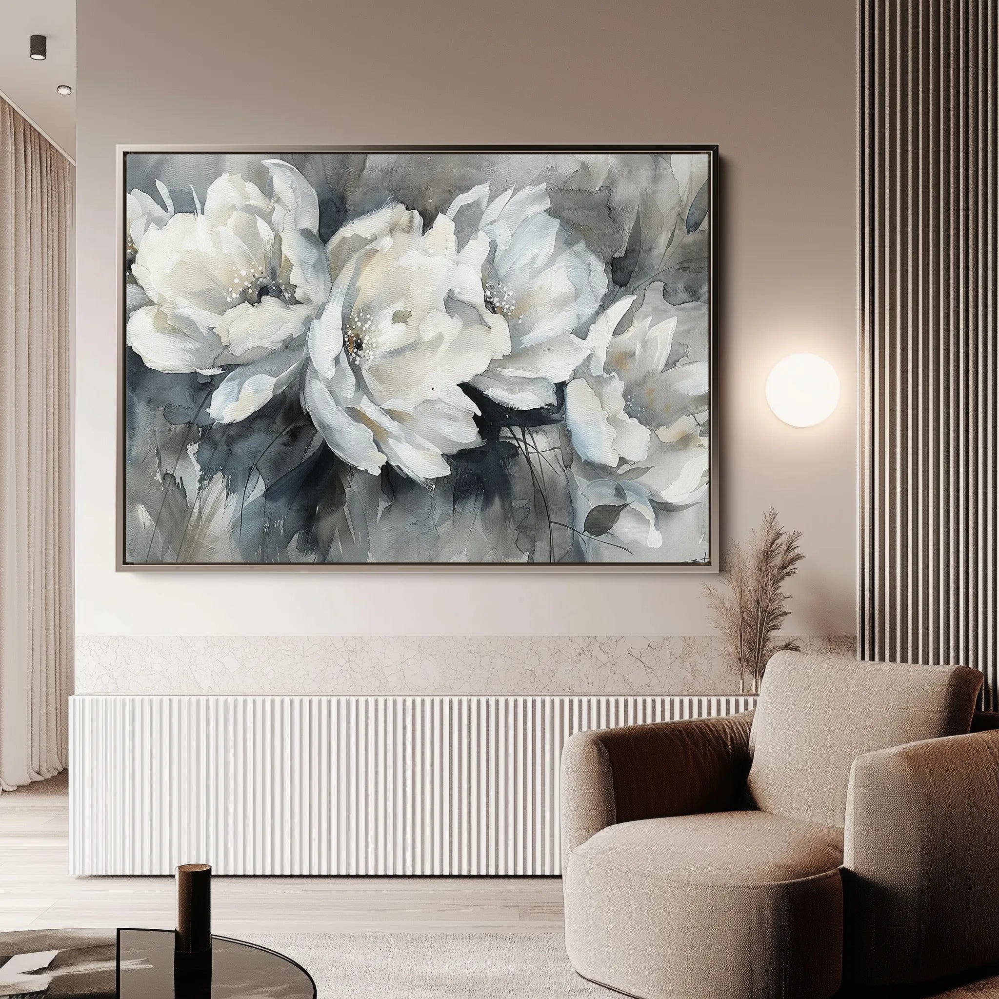 Floral 702 Canvas Art 60 x 40 cm / Black