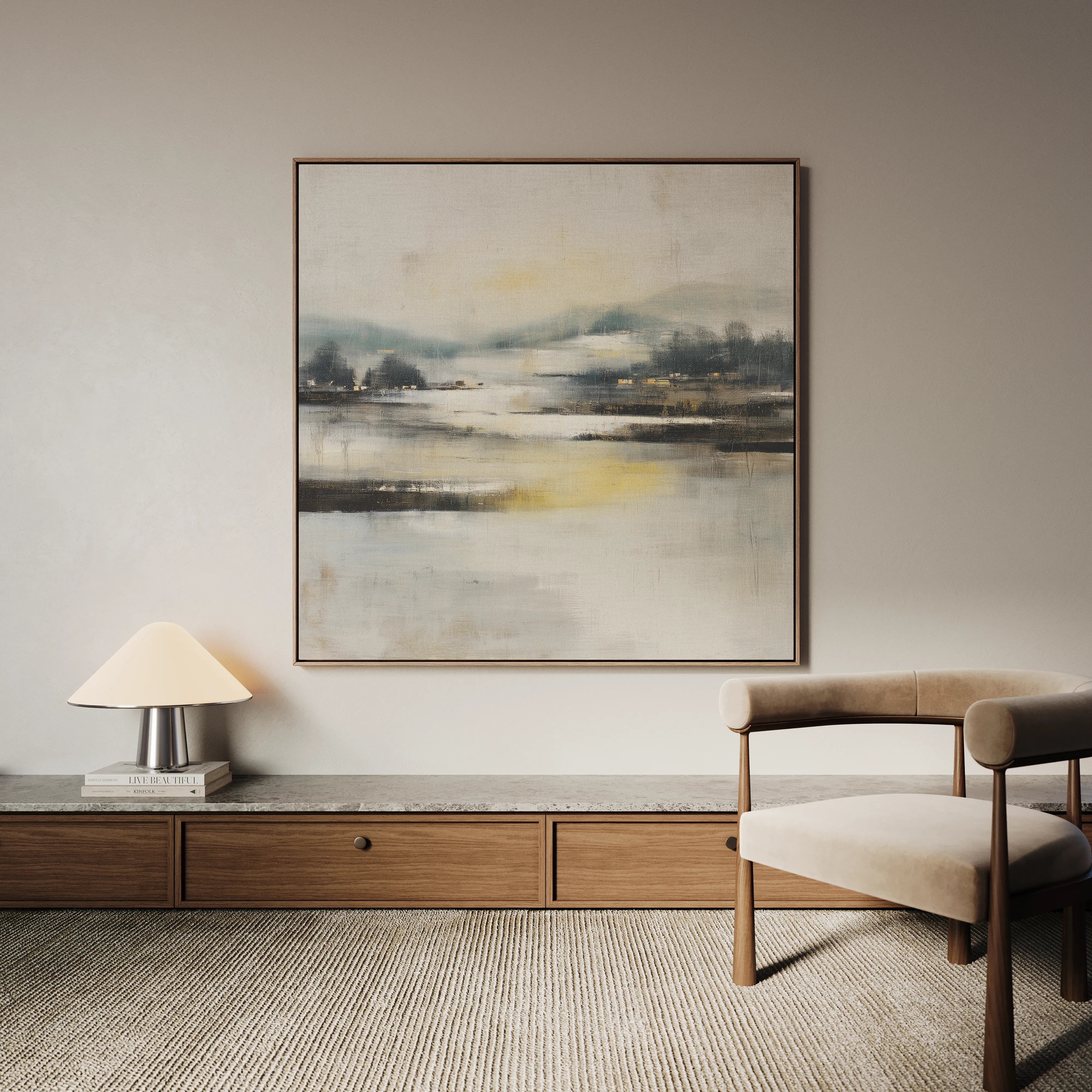Abstract 703 Canvas Art 60 x 60 cm / Black