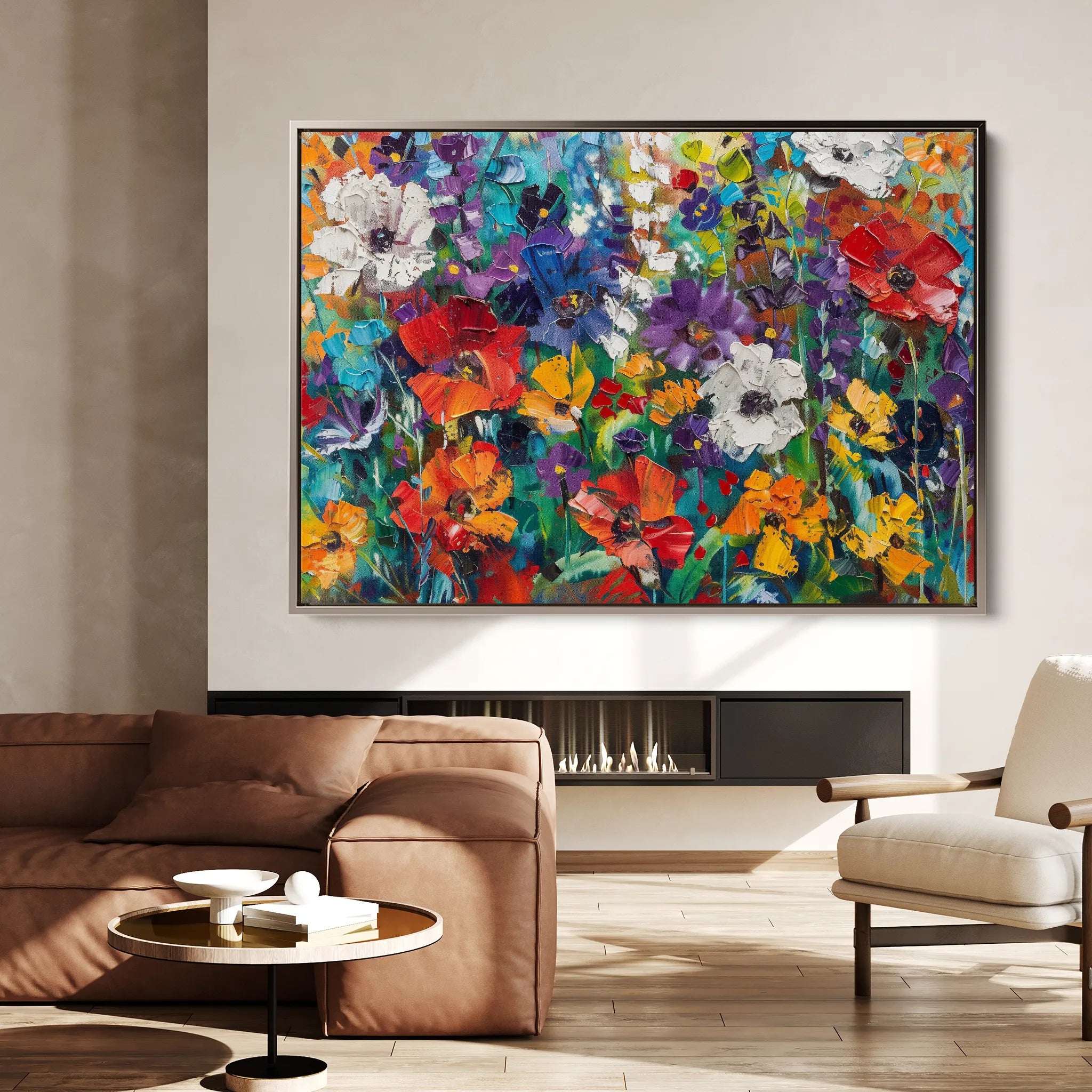 Floral 703 Canvas Art 60 x 40 cm / Black