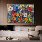 Floral 703 Canvas Art 60 x 40 cm / Black