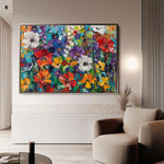 Floral 703 Canvas Art 60 x 40 cm / Black