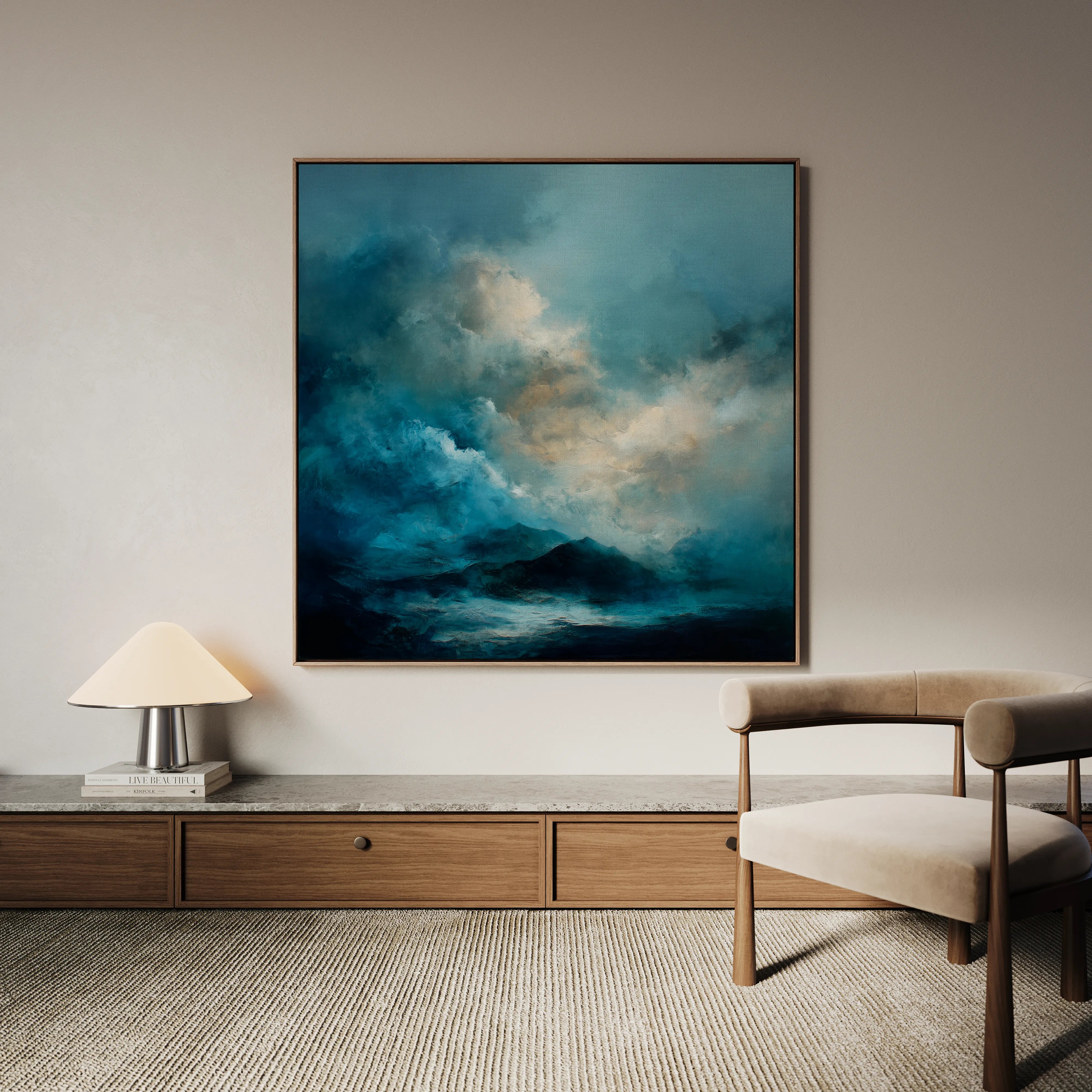 Abstract 705 Canvas Art 60 x 60 cm / Black