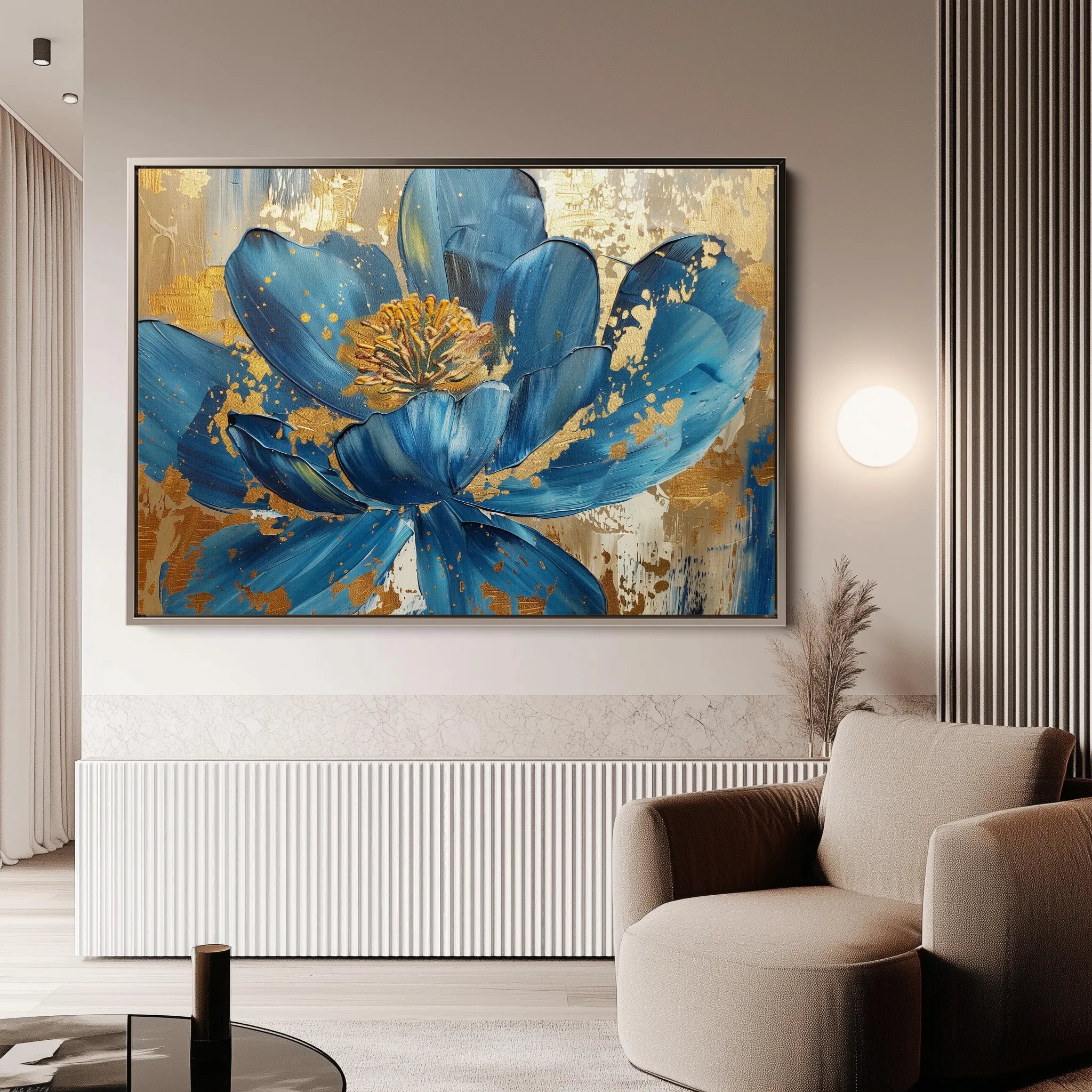 Floral 705 Canvas Art 60 x 40 cm / Black