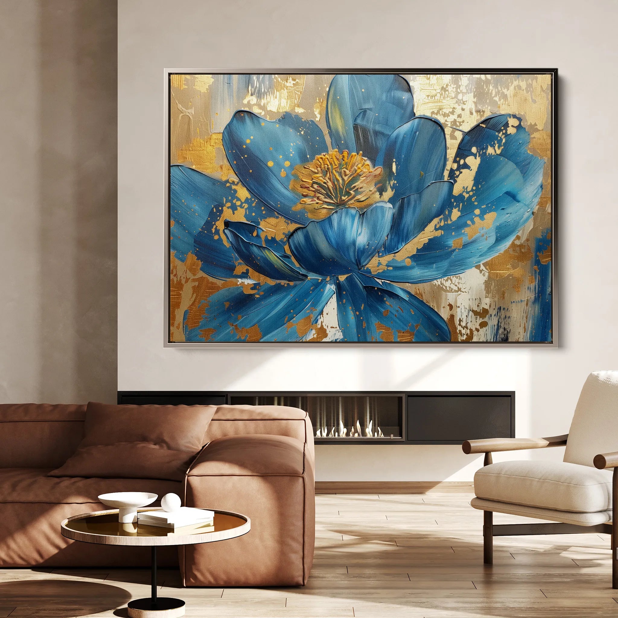 Floral 705 Canvas Art 60 x 40 cm / Black