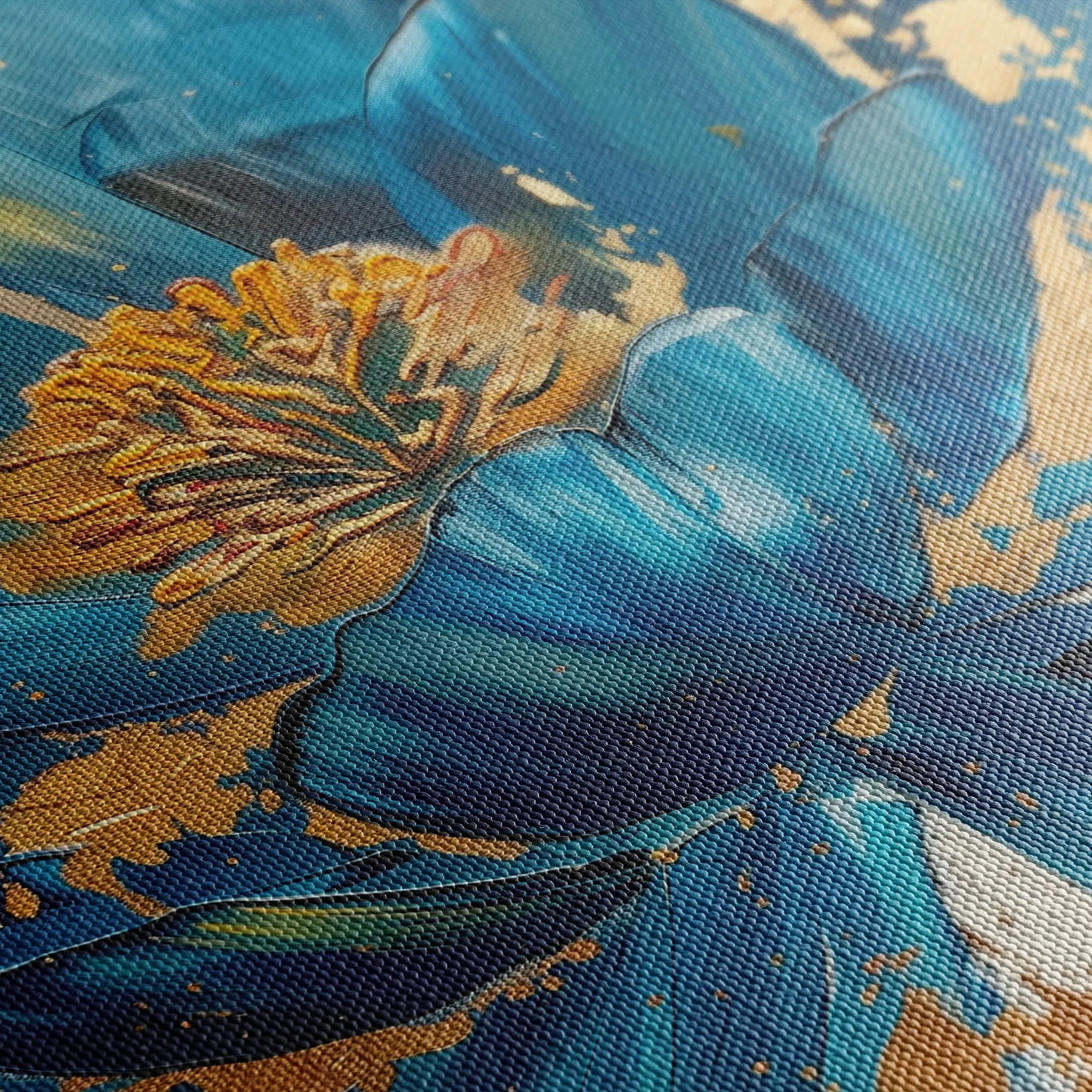 Floral 705 Canvas Art 60 x 40 cm / Black