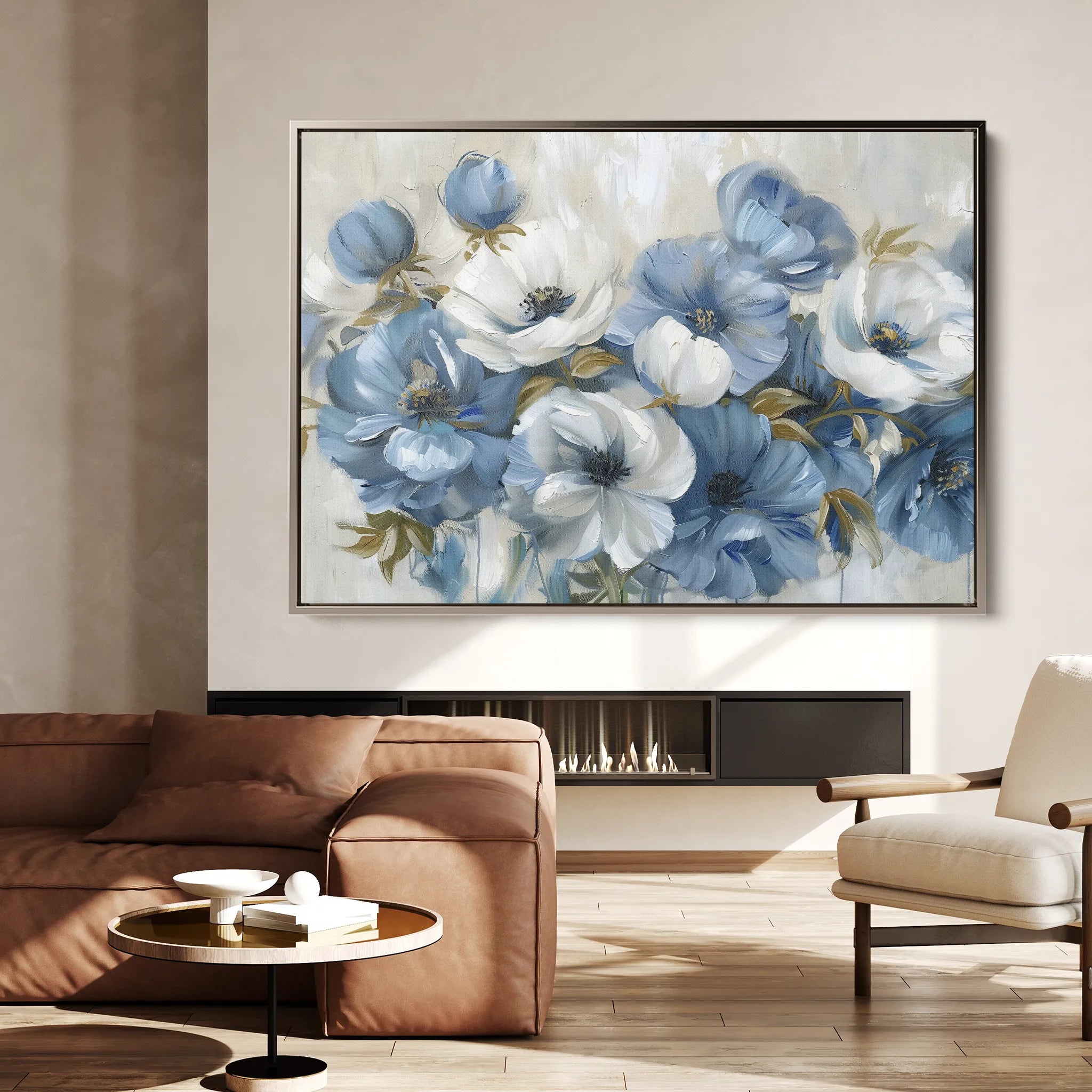 Floral 706 Canvas Art 60 x 40 cm / Black