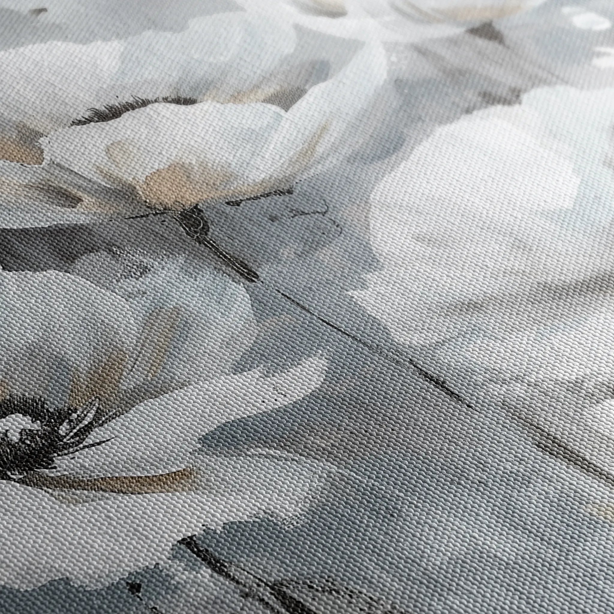 Floral 707 Canvas Art 60 x 40 cm / Black