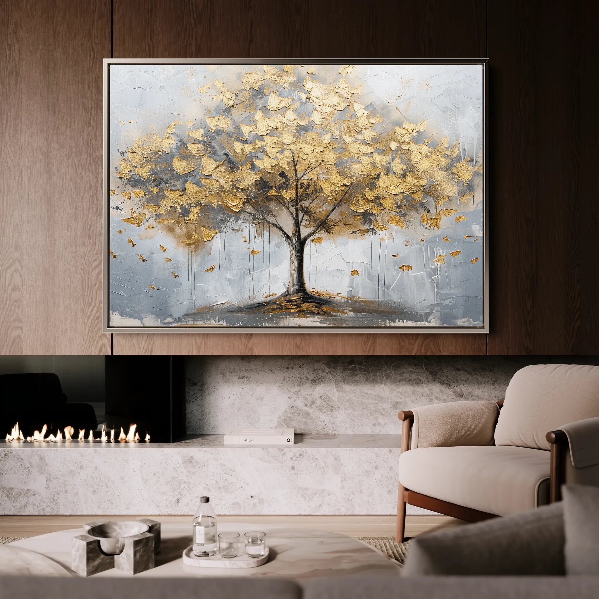 Floral 708 Canvas Art 60 x 40 cm / Black