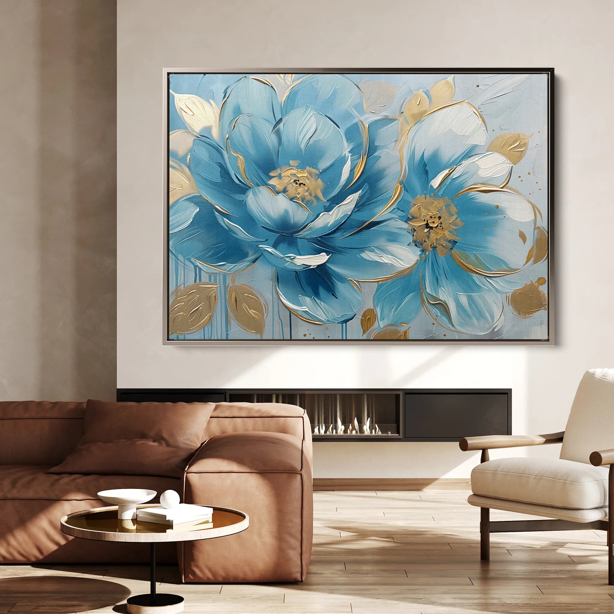 Floral 709 Canvas Art 60 x 40 cm / Black