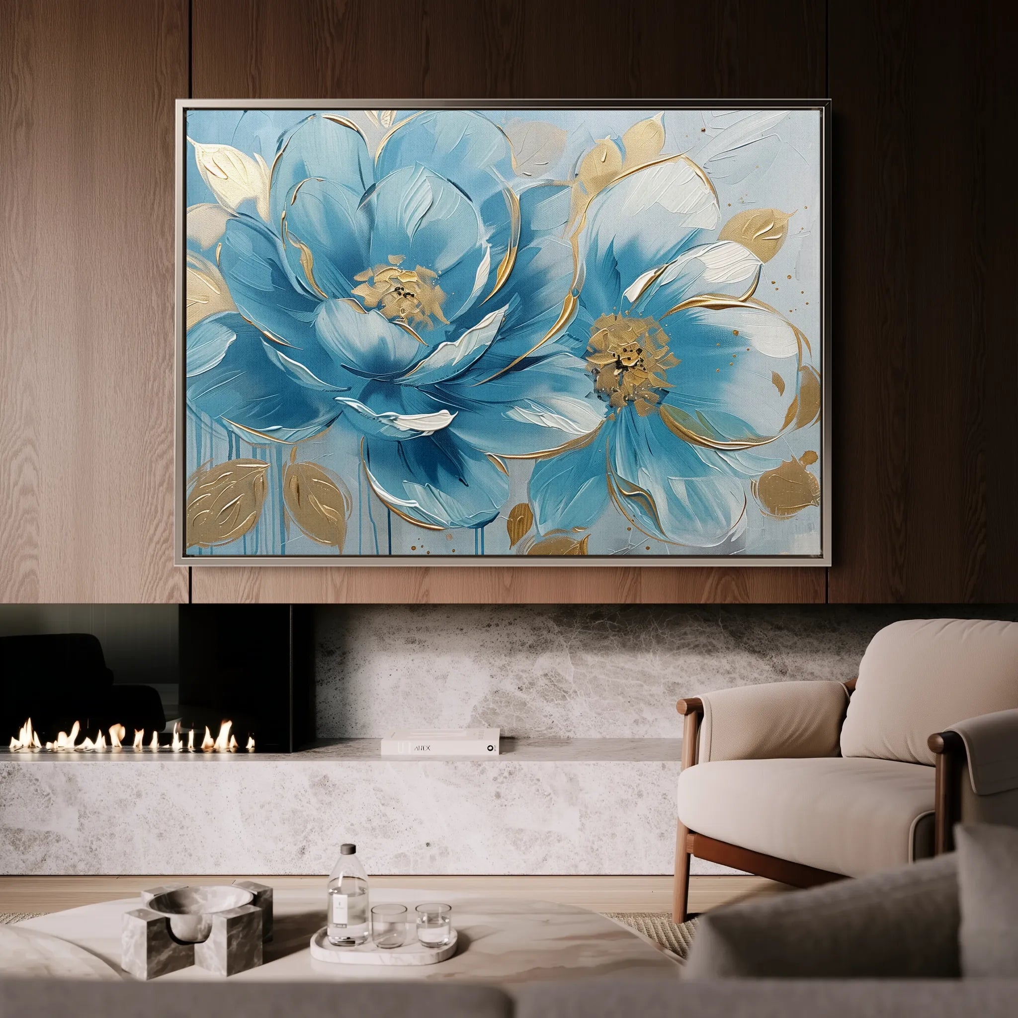 Floral 709 Canvas Art 60 x 40 cm / Black