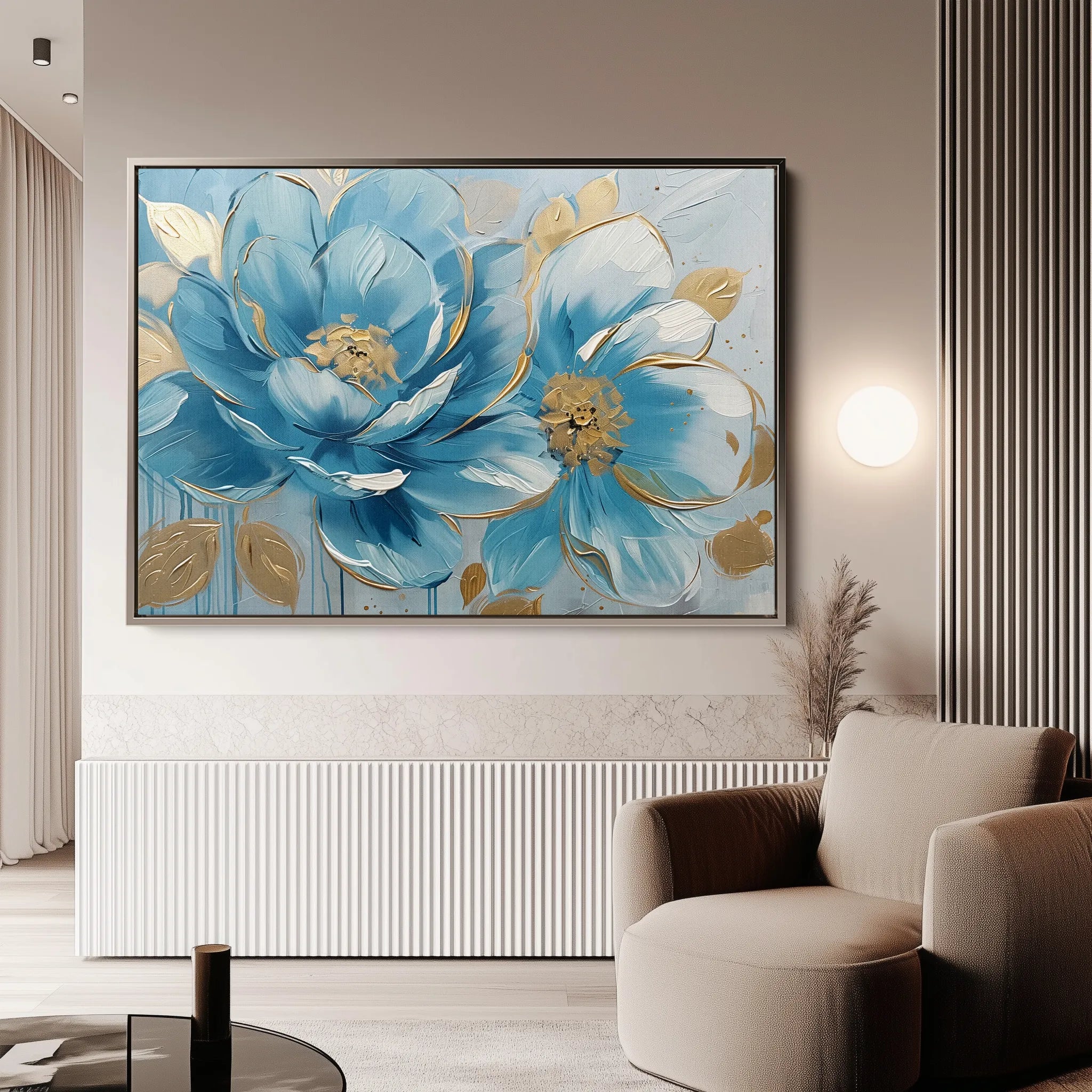 Floral 709 Canvas Art 60 x 40 cm / Black