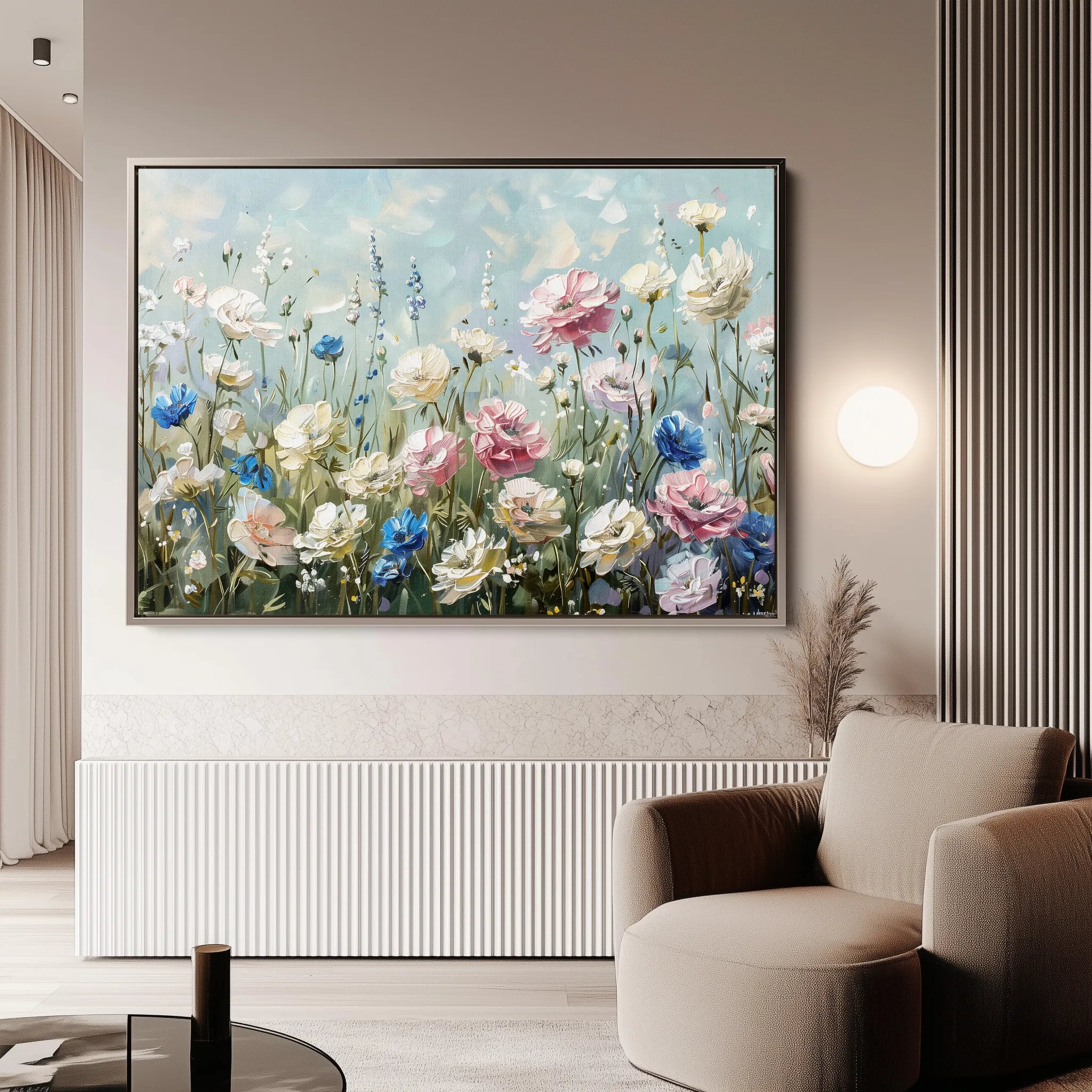 Floral 710 Canvas Art 60 x 40 cm / Black