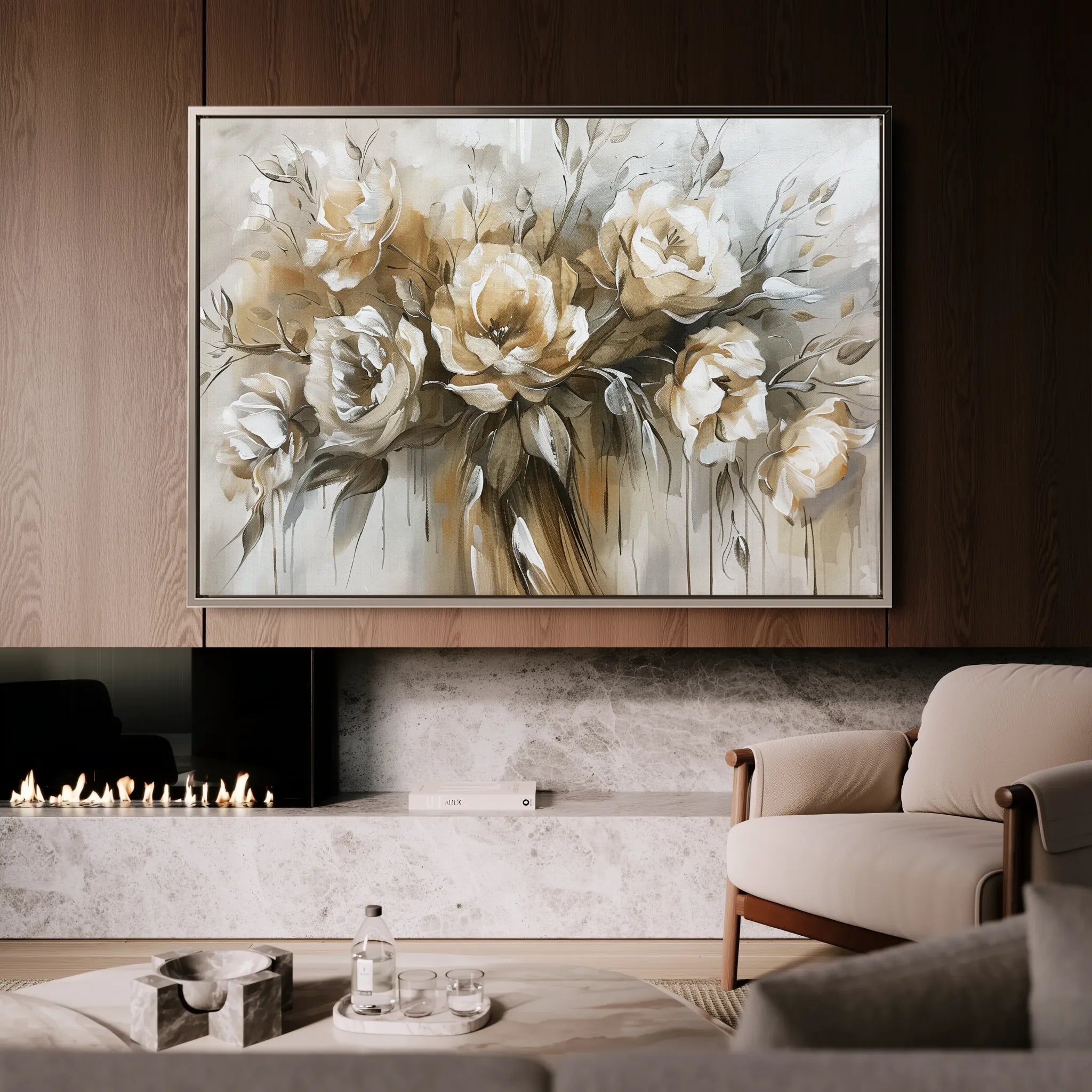 Floral 711 Canvas Art 60 x 40 cm / Black