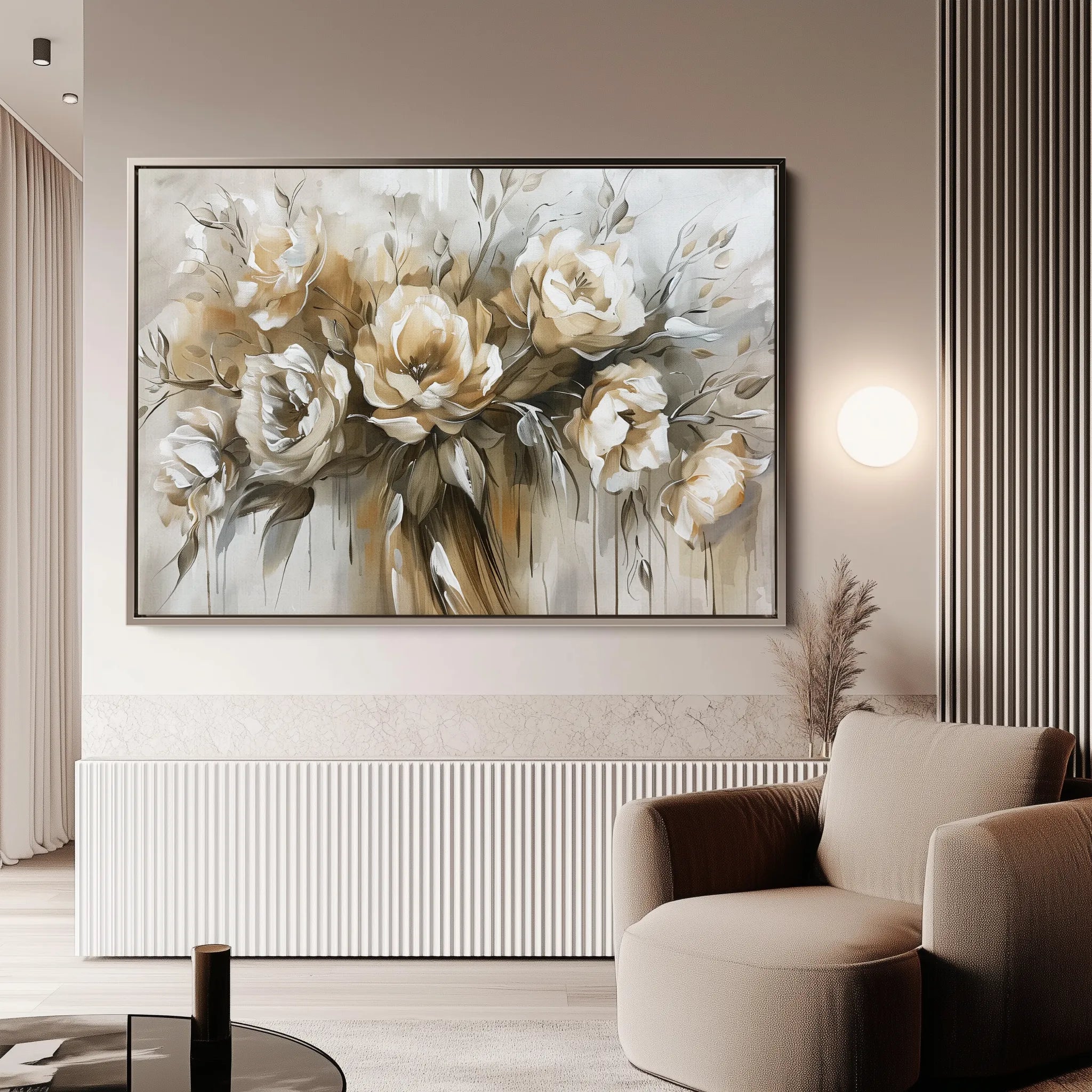 Floral 711 Canvas Art 60 x 40 cm / Black