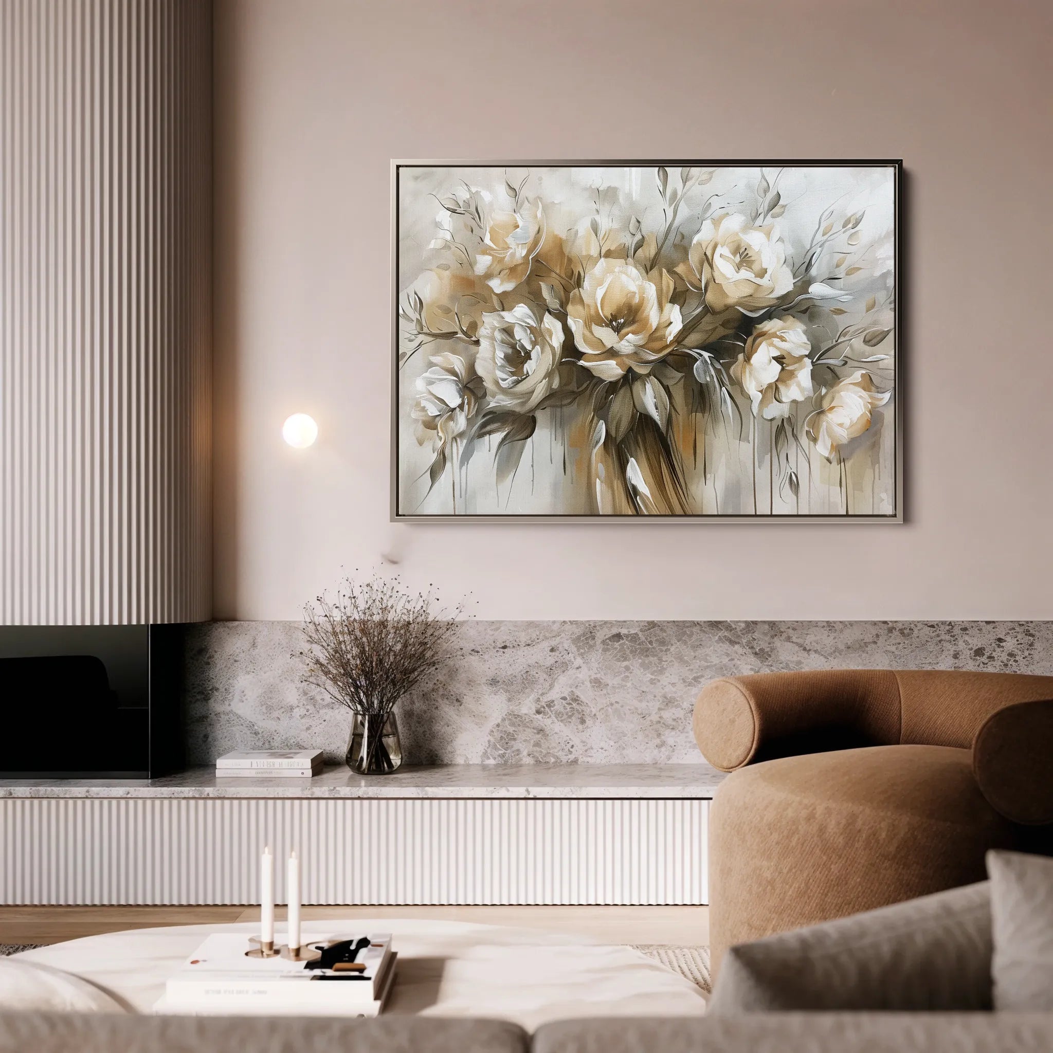 Floral 711 Canvas Art 60 x 40 cm / Black
