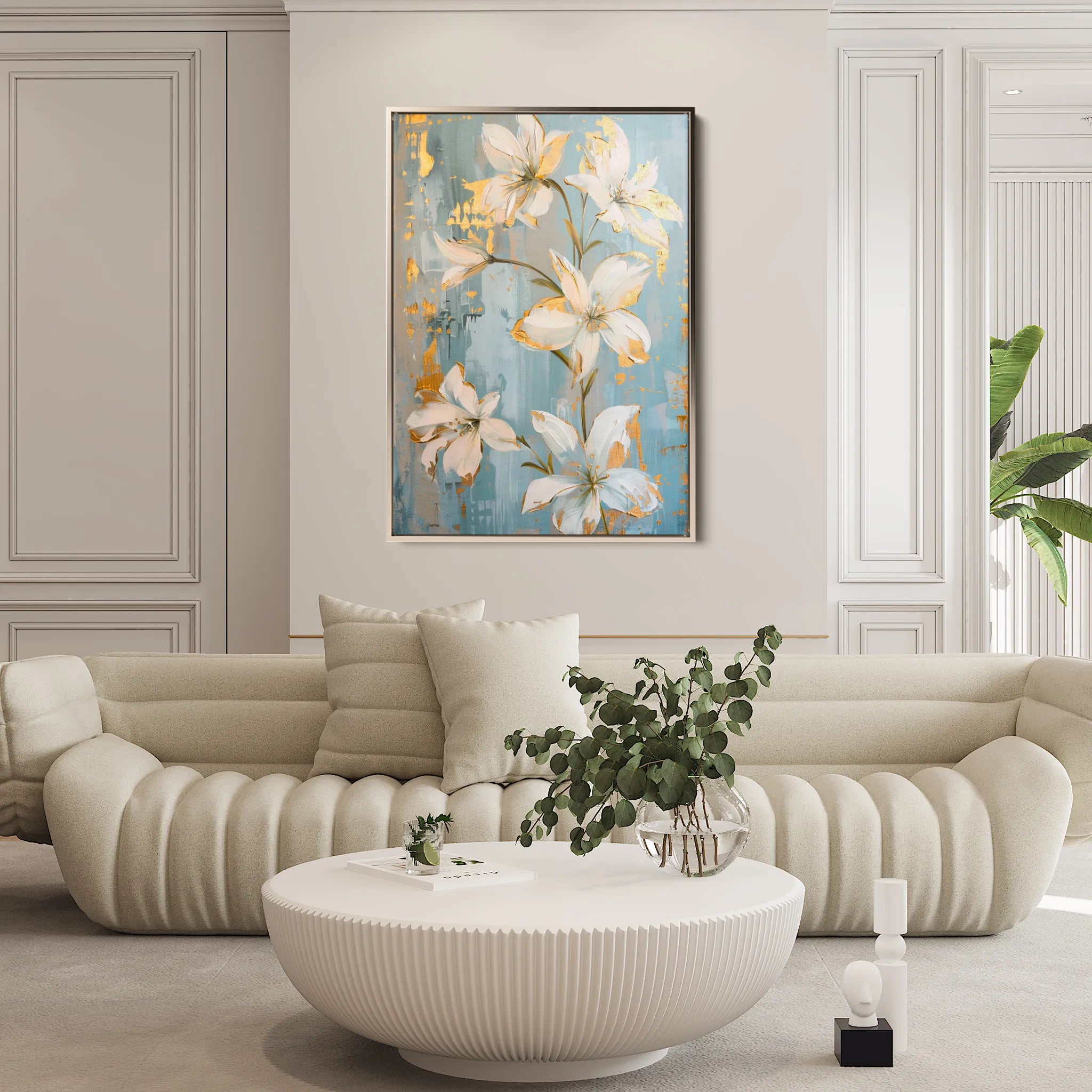 Floral 712 Canvas Art 60 x 40 cm / Black