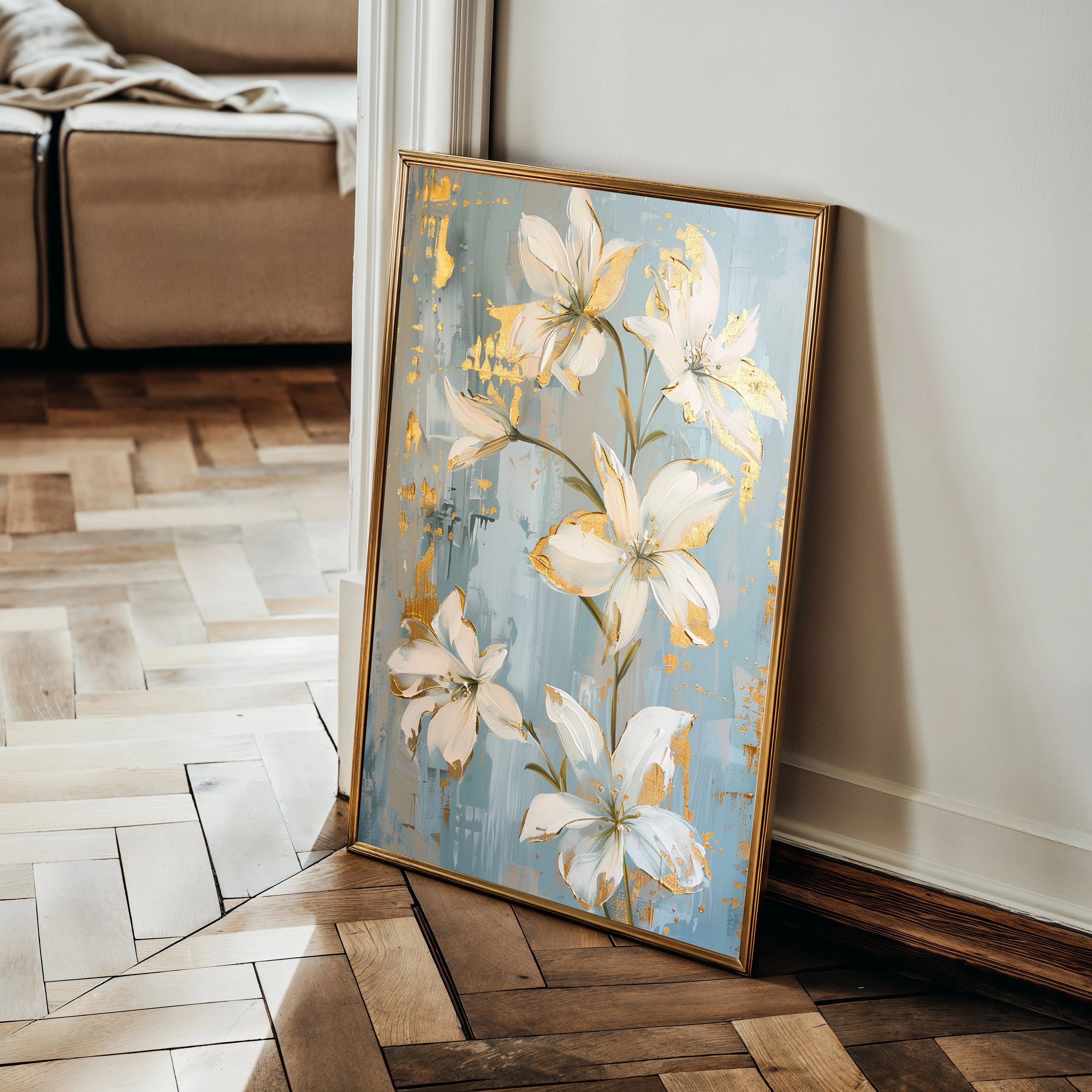 Floral 712 Canvas Art 60 x 40 cm / Black